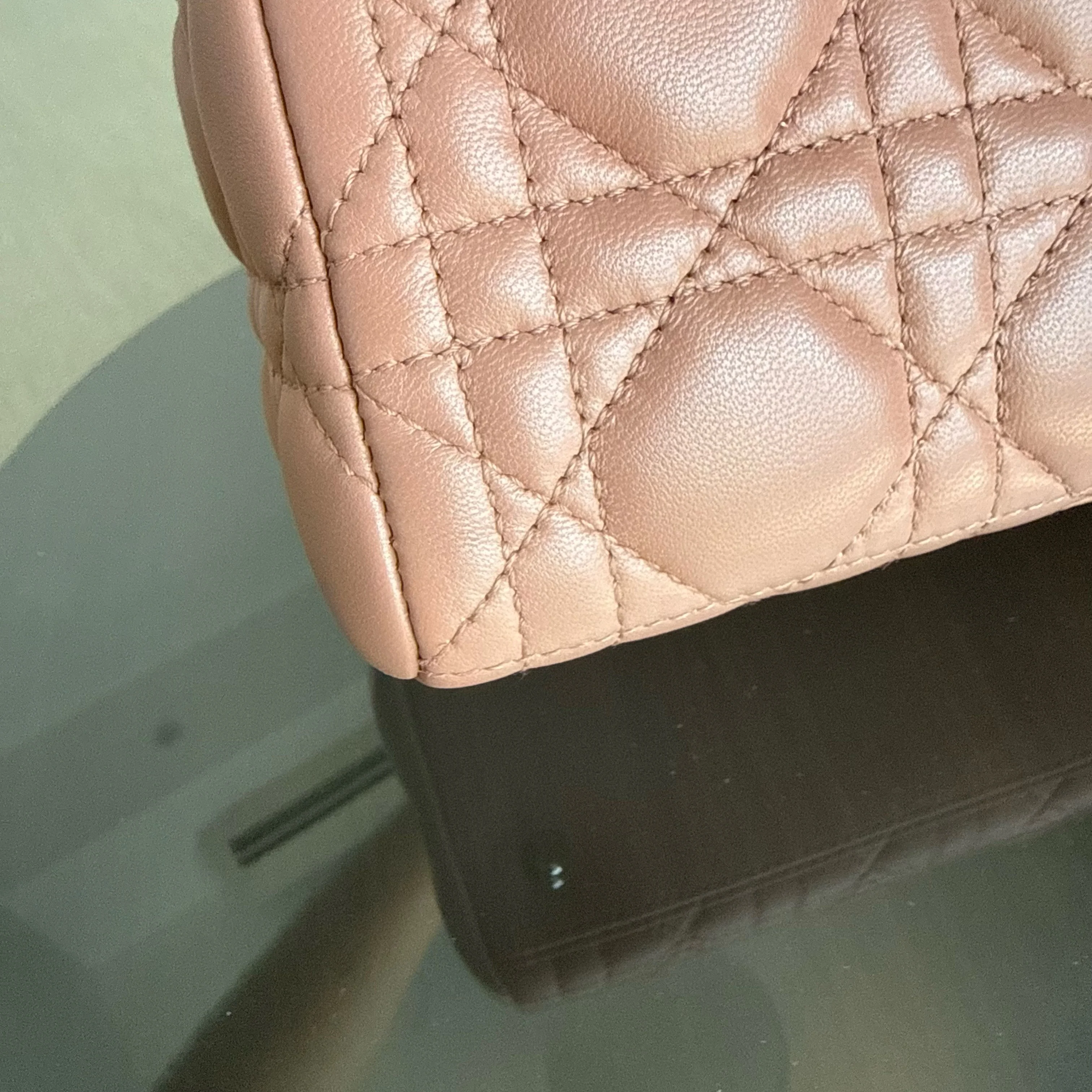 Dior Lady Medium - Cannage Lambskin Blush Gold Hardware Strap