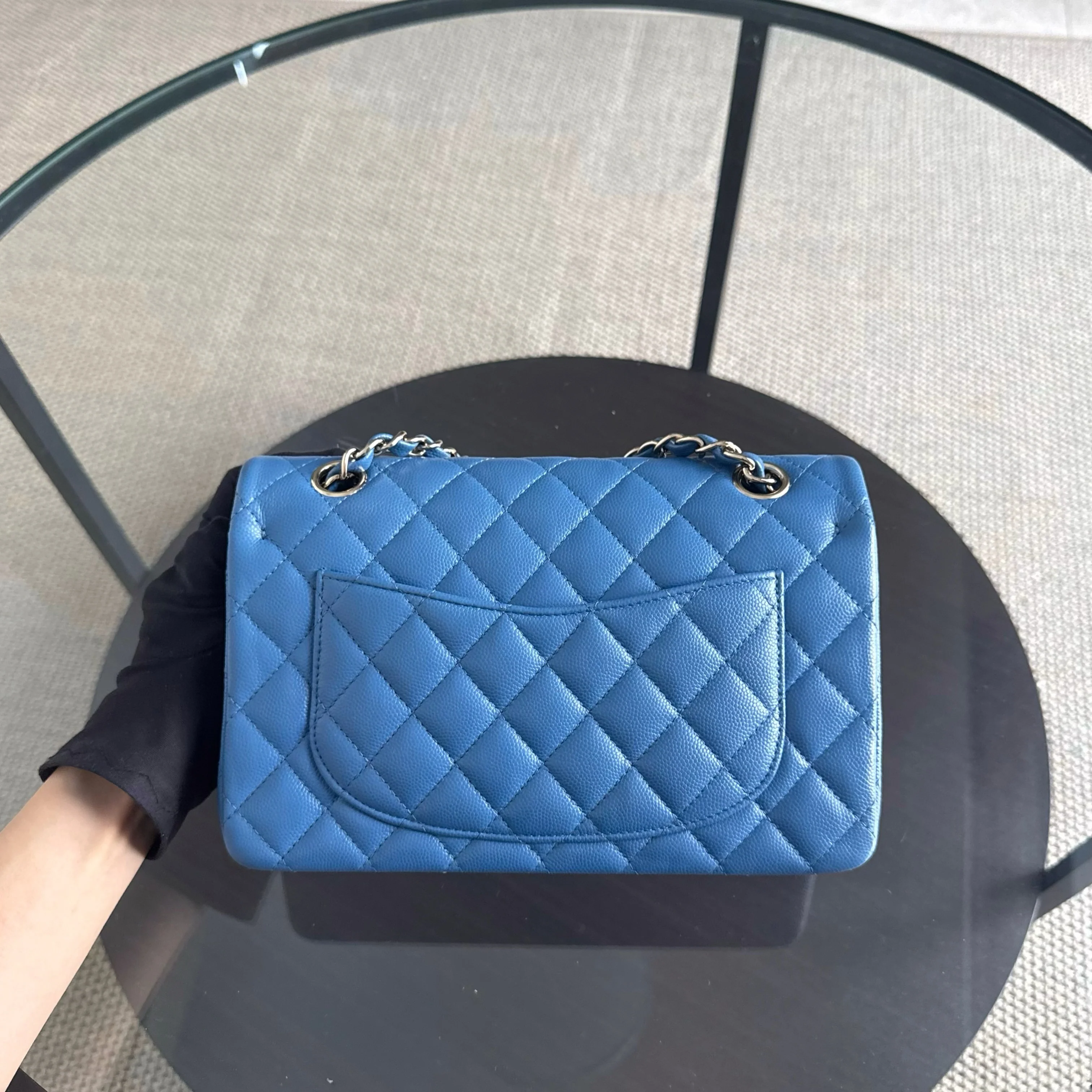 Chanel Classic Flap Small - Caviar 23CM Quilted Ocean Blue Gold Hardware Series 30