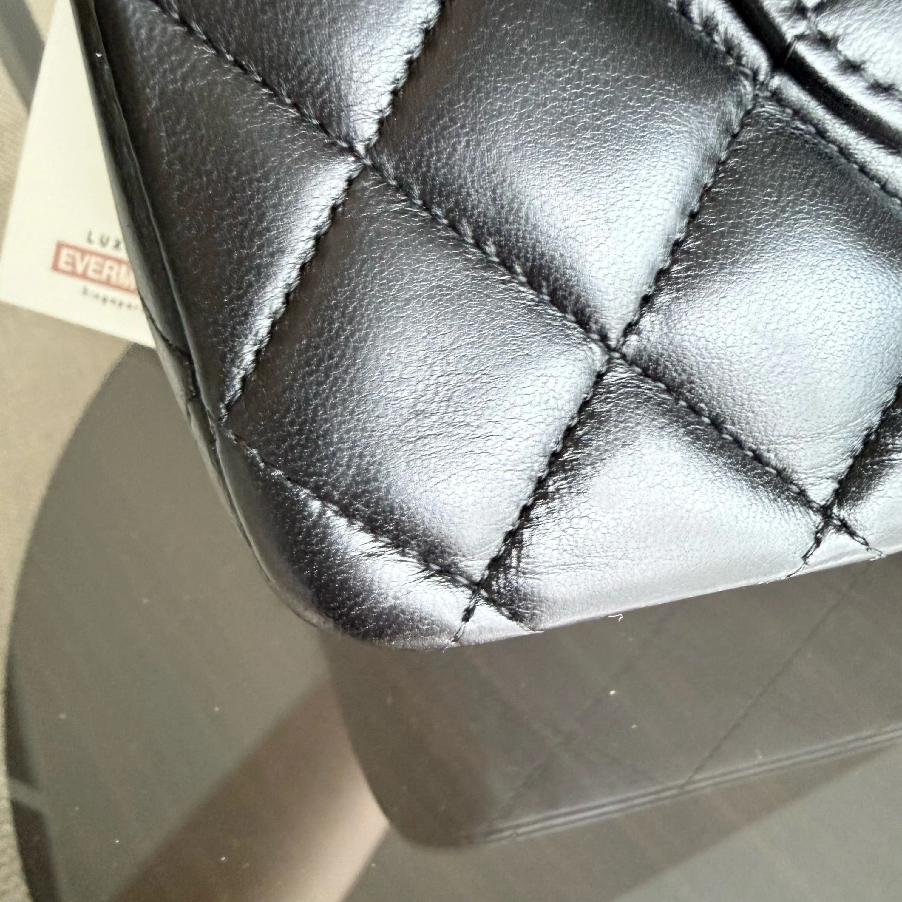 Chanel Classic Flap Medium - 25CM Quilted Lambskin Black Silver Hardware Series 12