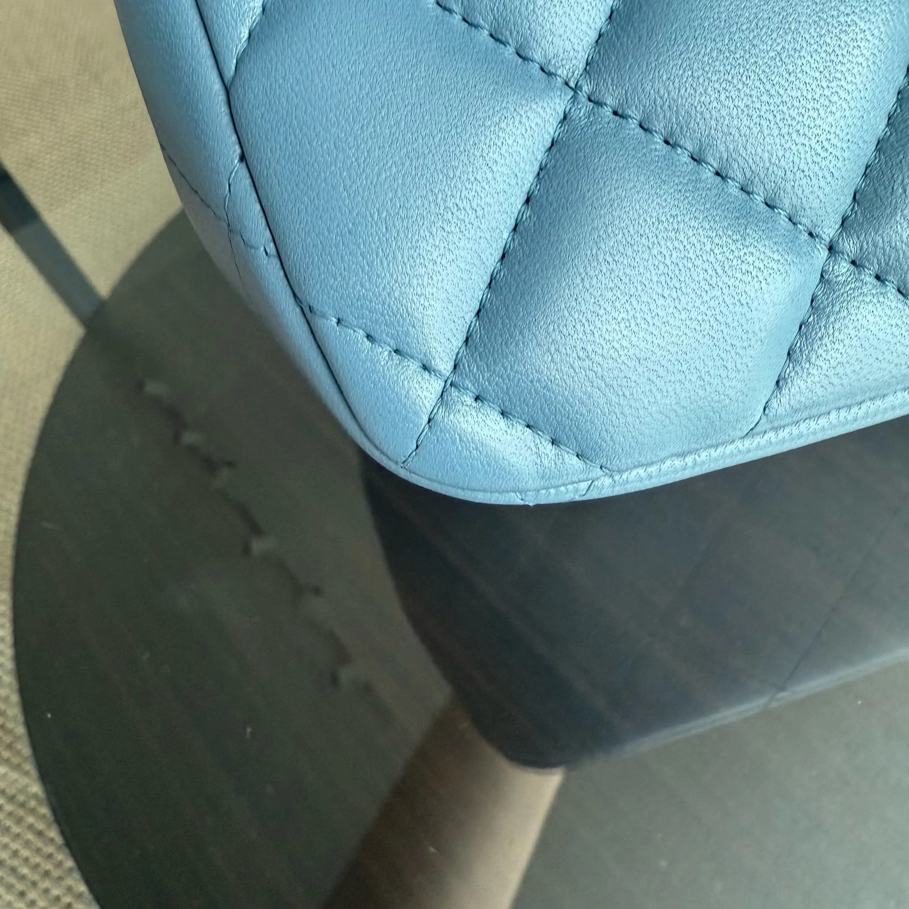 Chanel Classic Flap Jumbo - 30CM Lambskin Double Flap Blue Silver Hardware Series 17