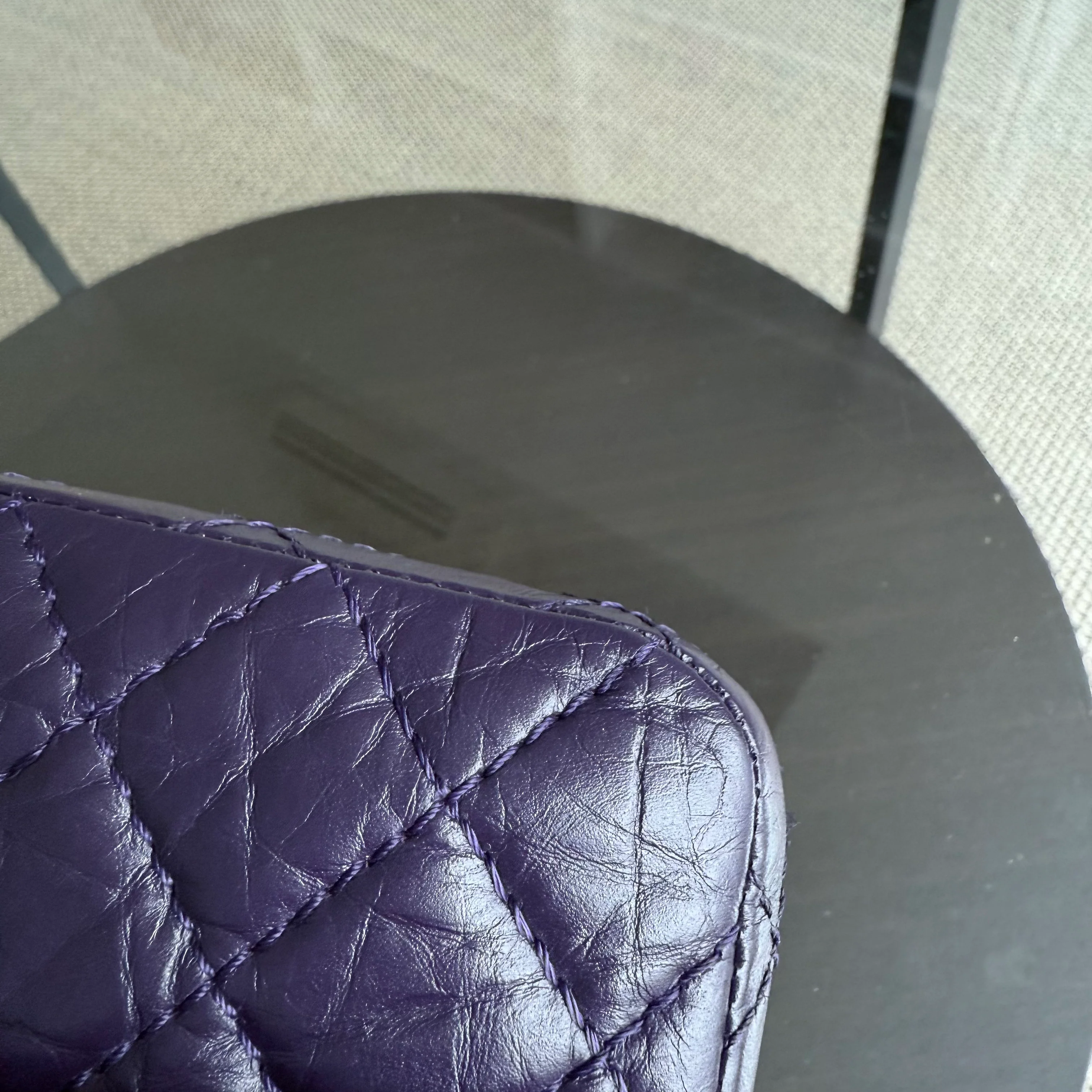 Chanel 2.55 Reissue 225 - Quilted Aged Calfskin Dark Violet Purple Aged Silver Hardware Series 17