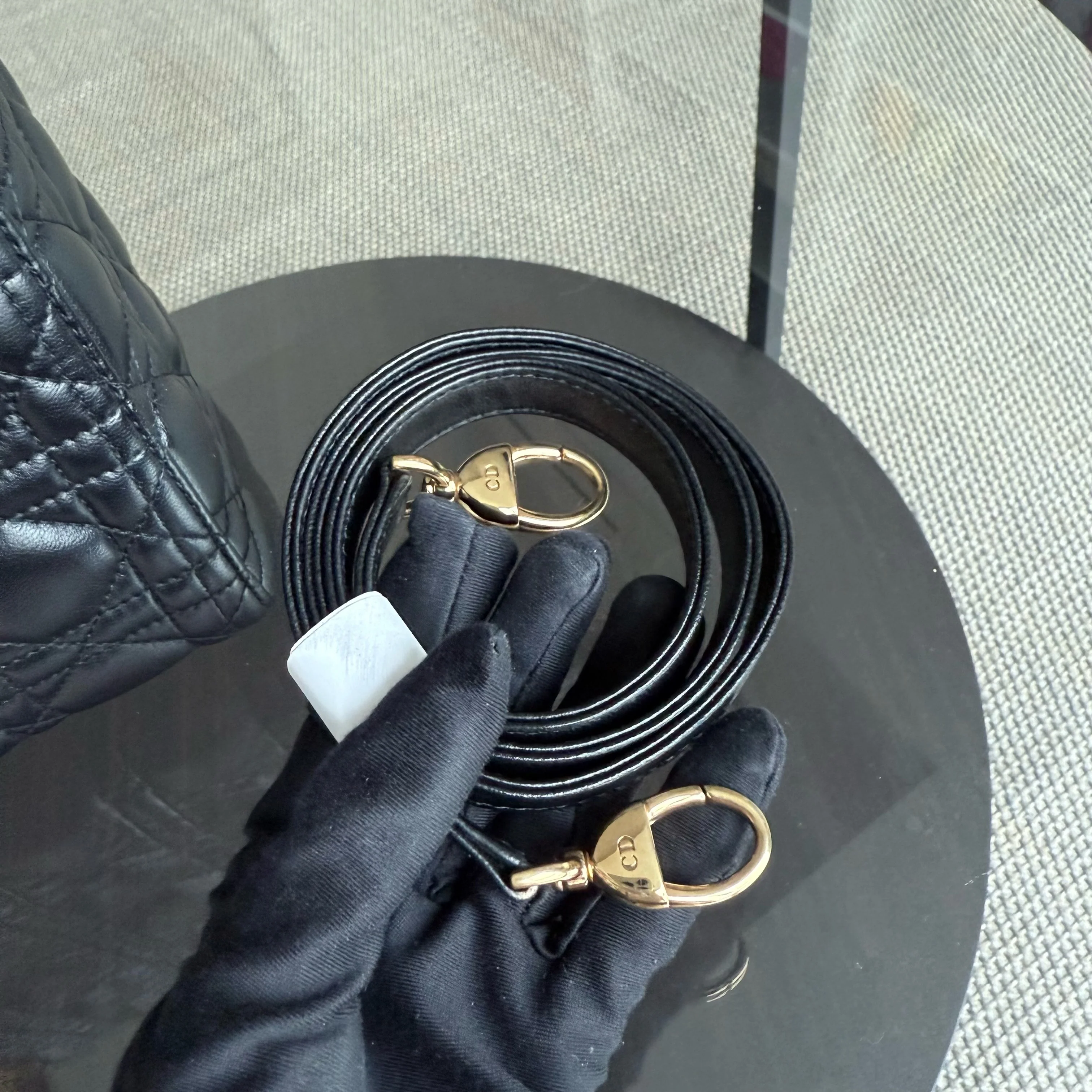 Dior Lady Medium - Canange Lambskin Black Gold Hardware