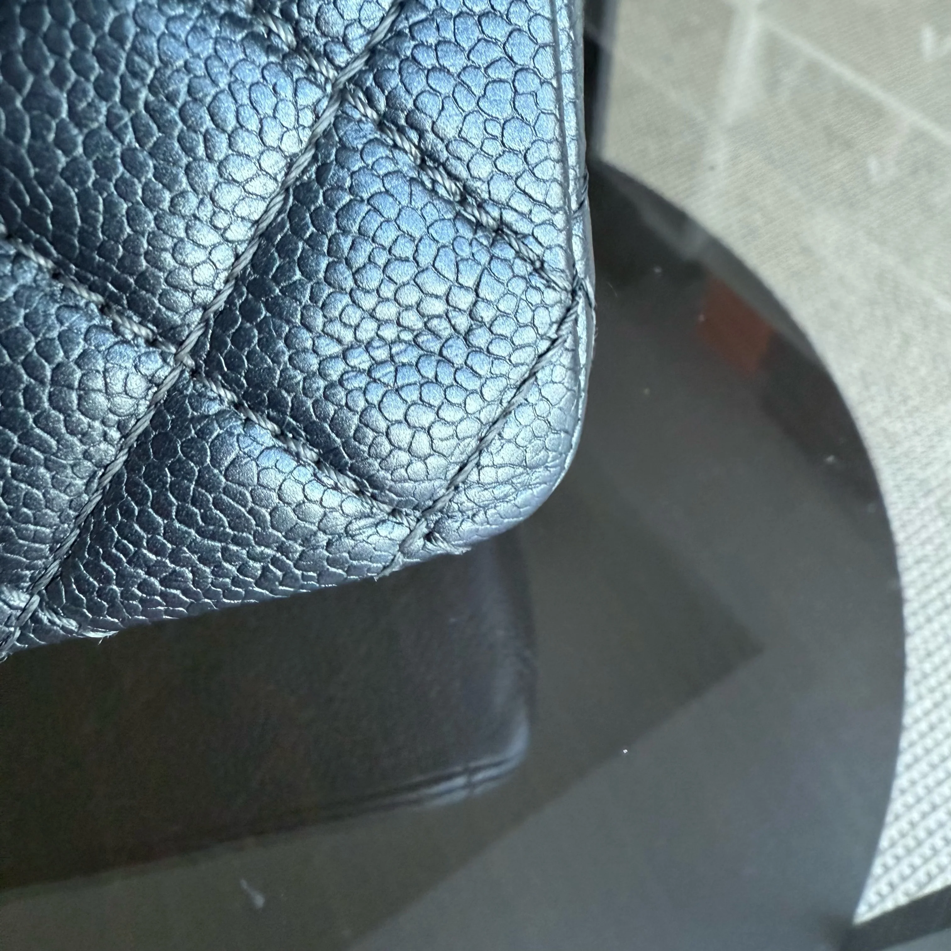 Chanel Classic Flap Medium - Caviar 25CM Quilted Grained Calfskin Dark Gray Silver Hardware Series 20