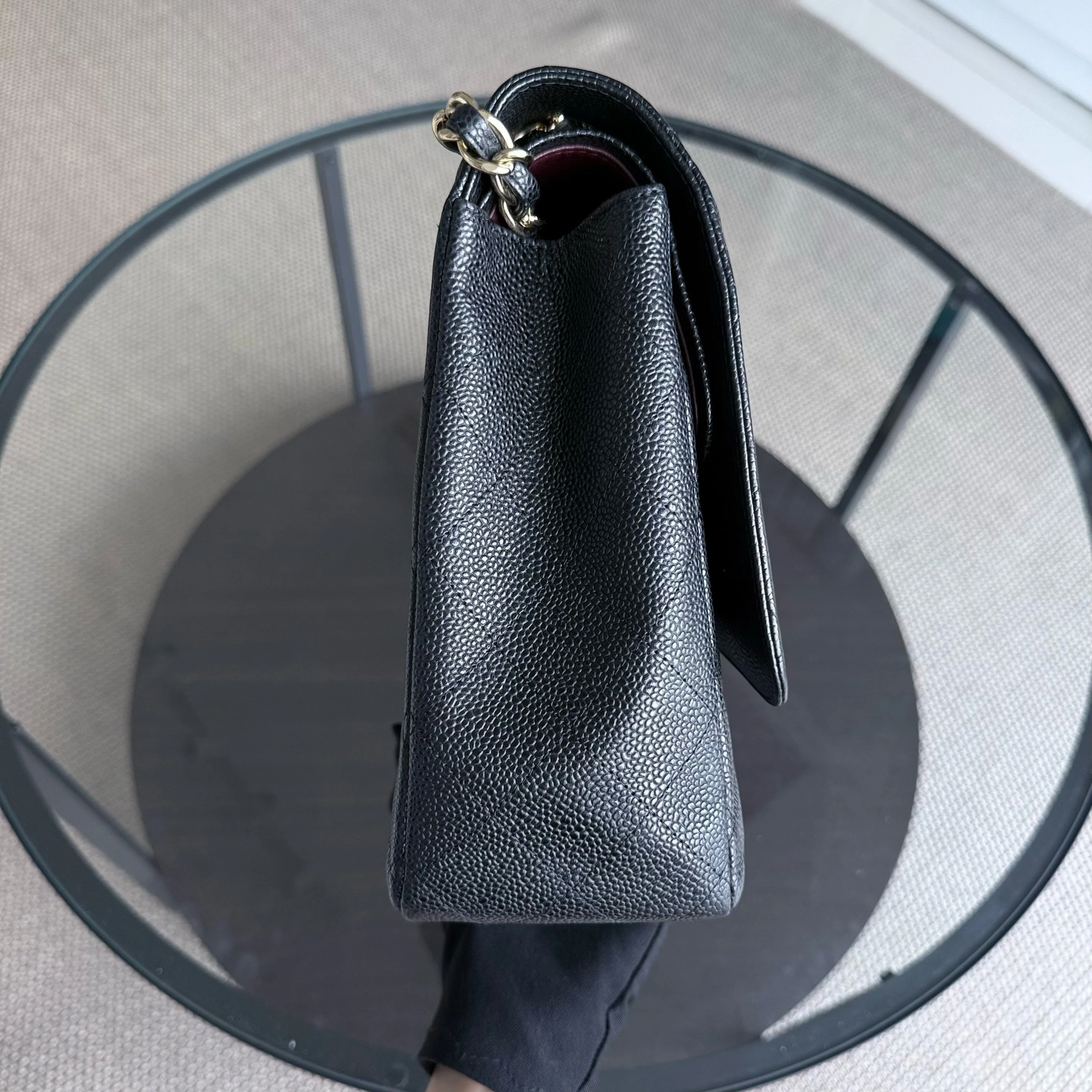 Chanel Classic Flap Maxi - Caviar Double Flap 33CM Quilted Black Gold Hardware