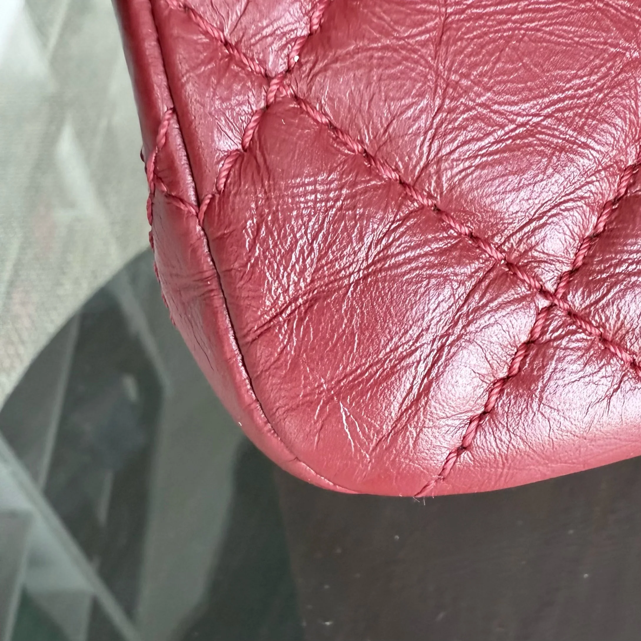 Chanel 2.55 Reissue 227 - Quilted Aged Calfskin Dark Red Gold Hardware Series 21