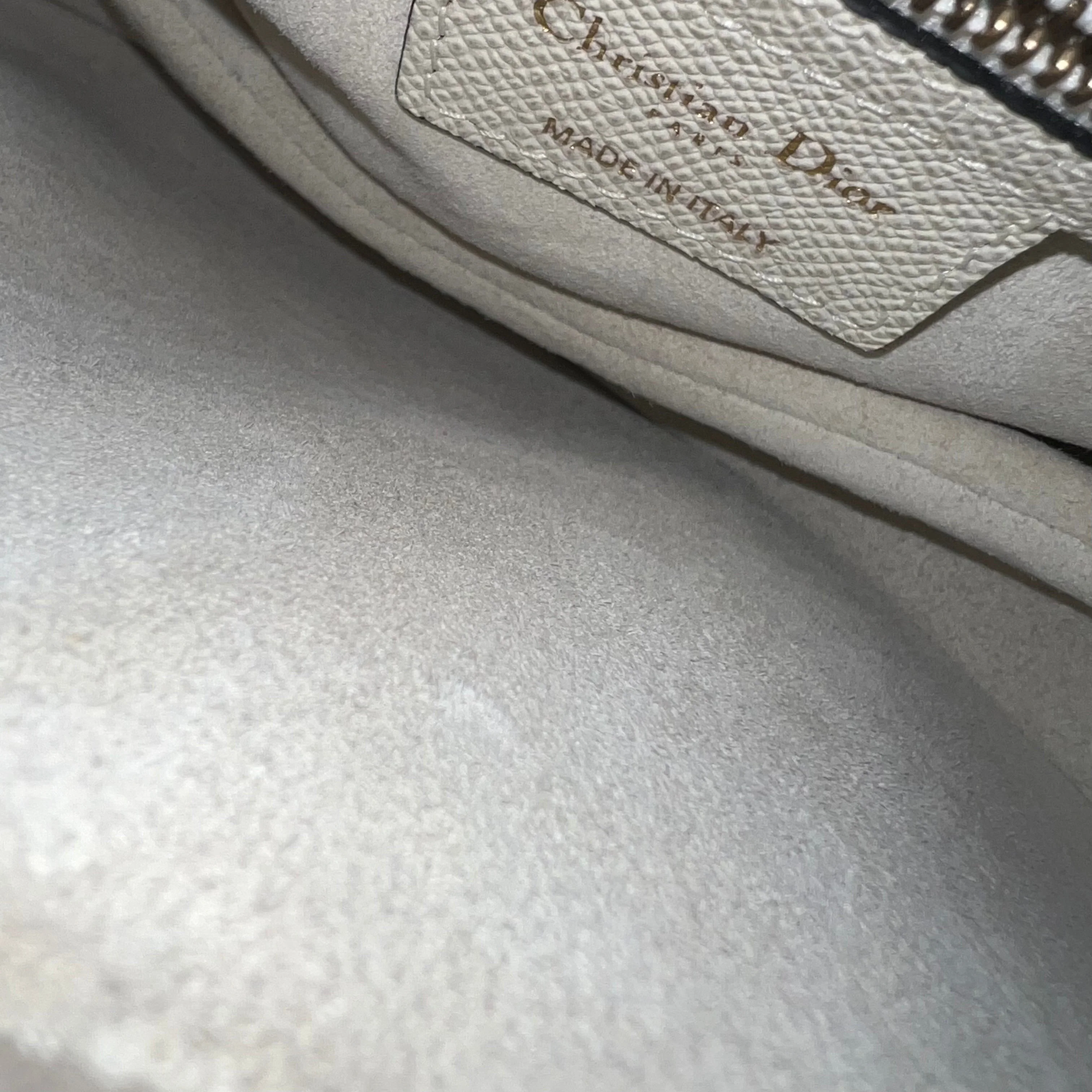 Dior Saddle Medium - Grained Calfskin White Gold Hardware