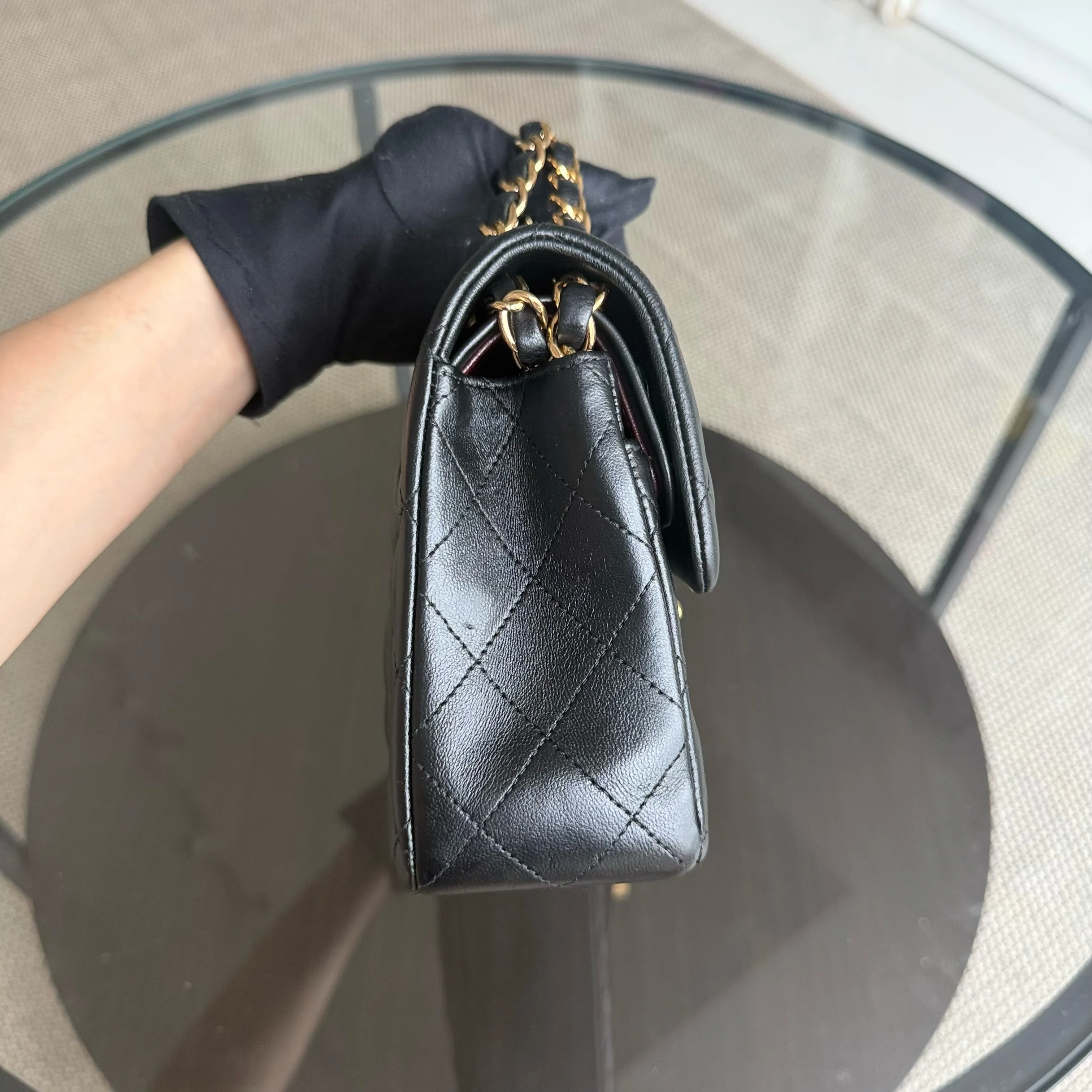 Chanel Classic Flap Small - Quilted Lambskin 23CM Black Gold Hardware Series 29