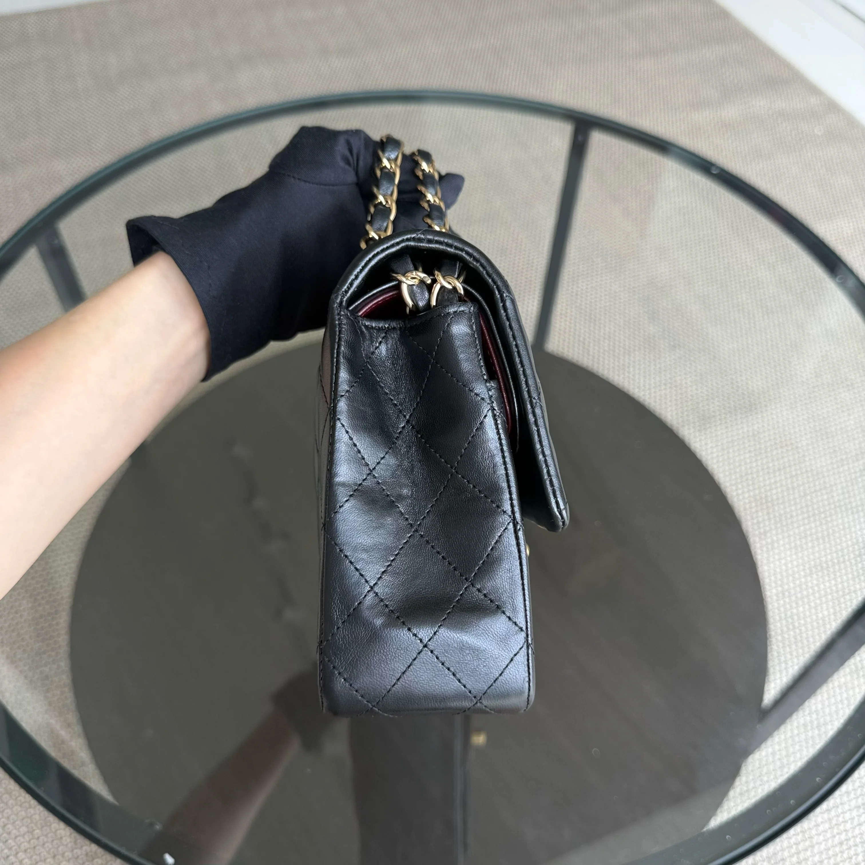 Chanel Classic Flap Medium - 25CM Quilted Lambskin Black Gold Hardware