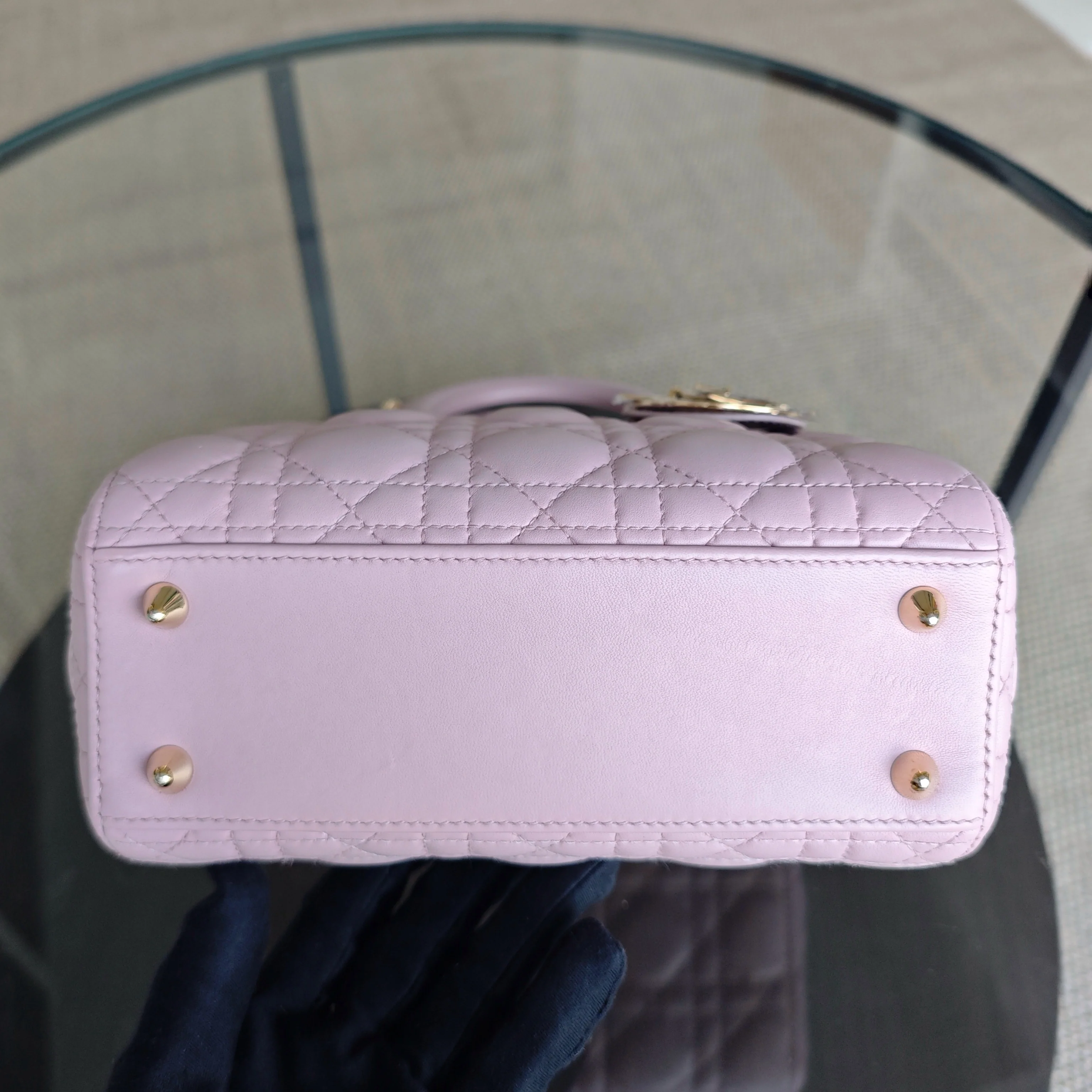 Dior Lady Small - Cannage Lambskin Pink Gold Hardware