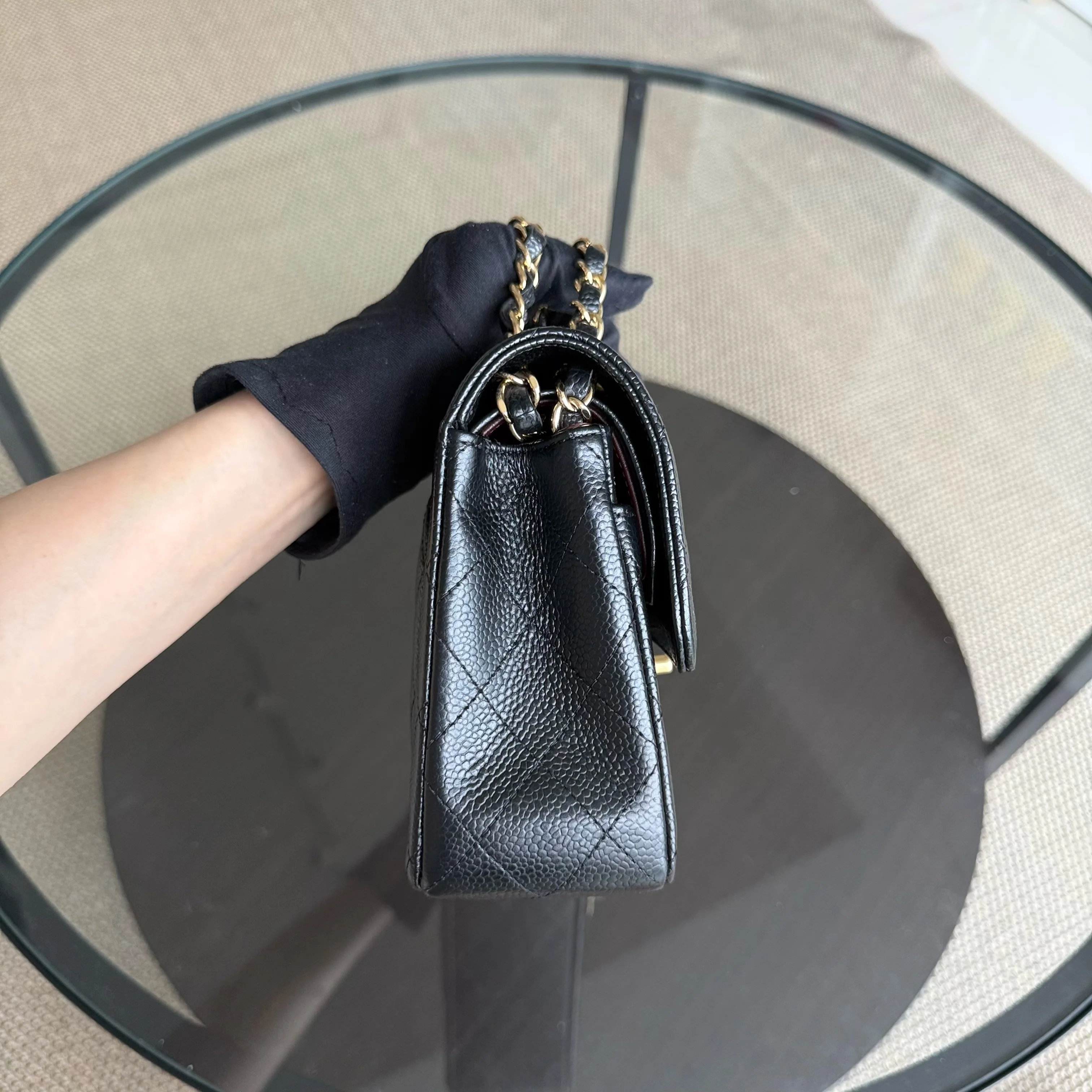 Chanel Classic Flap Small - Caviar 23CM Quilted Black Gold Hardware Series 19