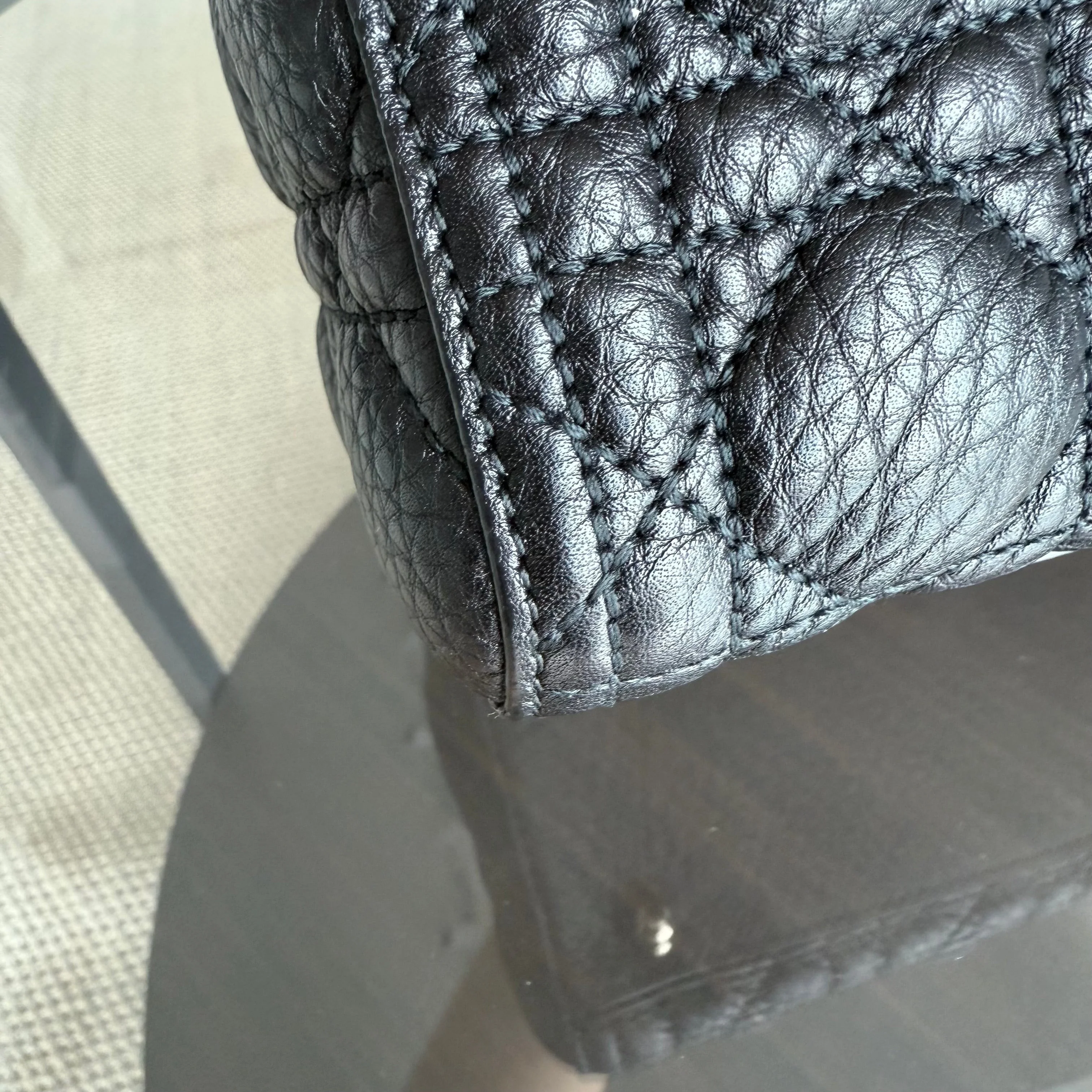 *Flap, Caviar* Lady Large Flap Caviar Cannage Black GHW No Strap