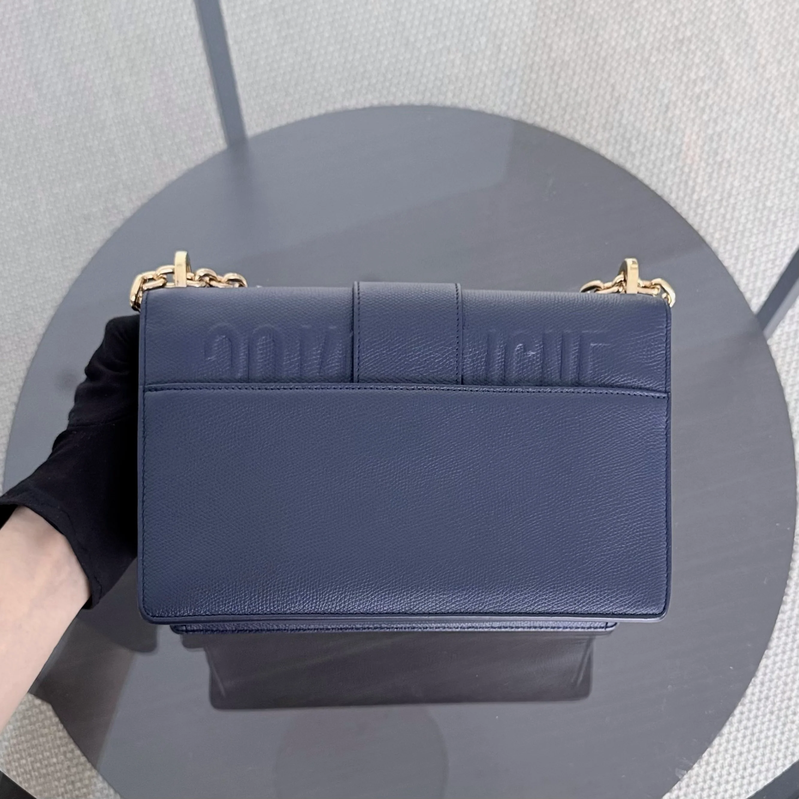 Dior 30 Montaigne Medium - Caviar Dark Blue Gold Hardware