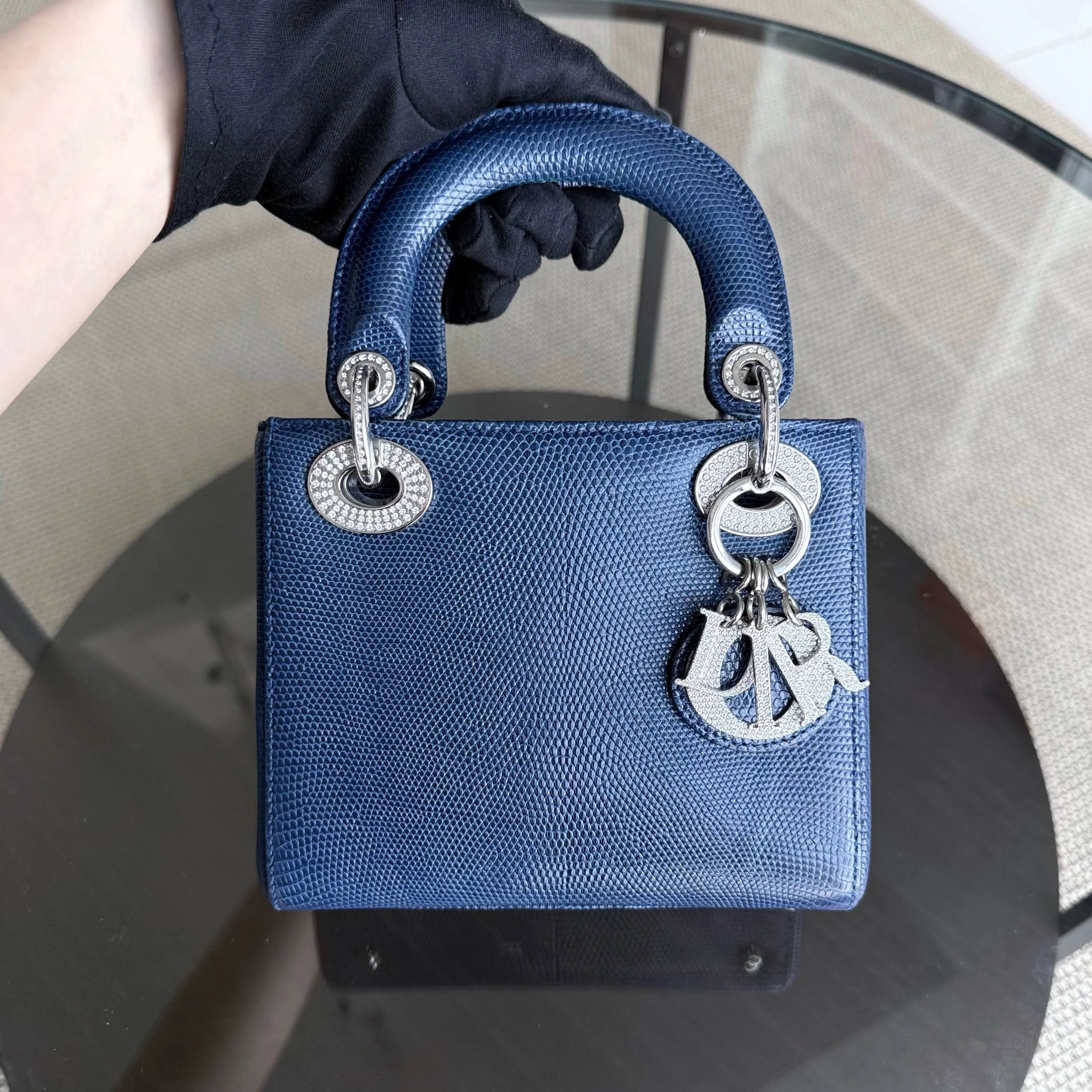 Dior Lady Mini - Exotic Lizard Limited Edition Swarovski Crystal Silver Hardware