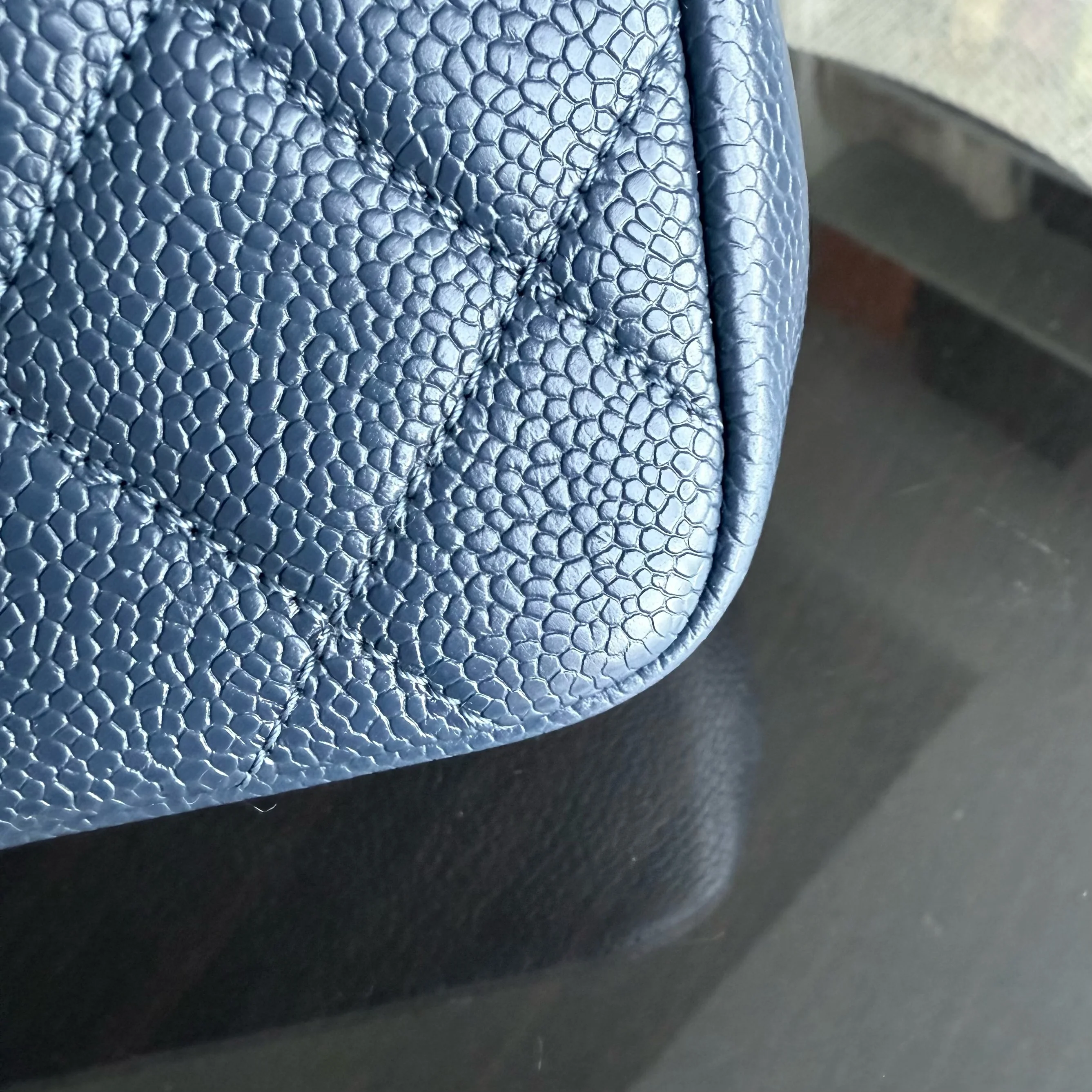 Chanel CC Flap Mini Square - Caviar Quilted All Blue Hardware Series 29