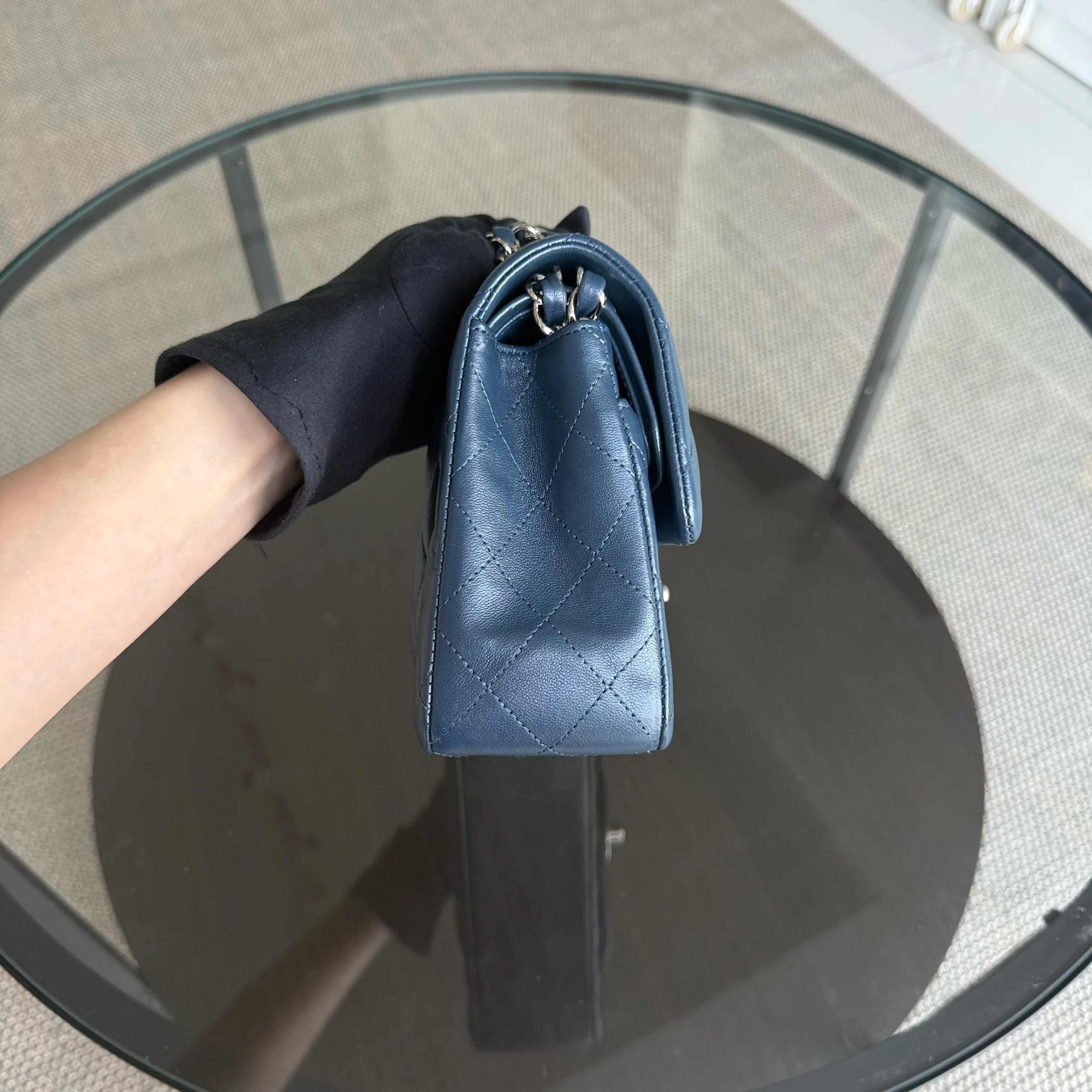 Chanel Classic Flap Small - Lambskin 23CM Dark Blue Silver Hardware Series 26