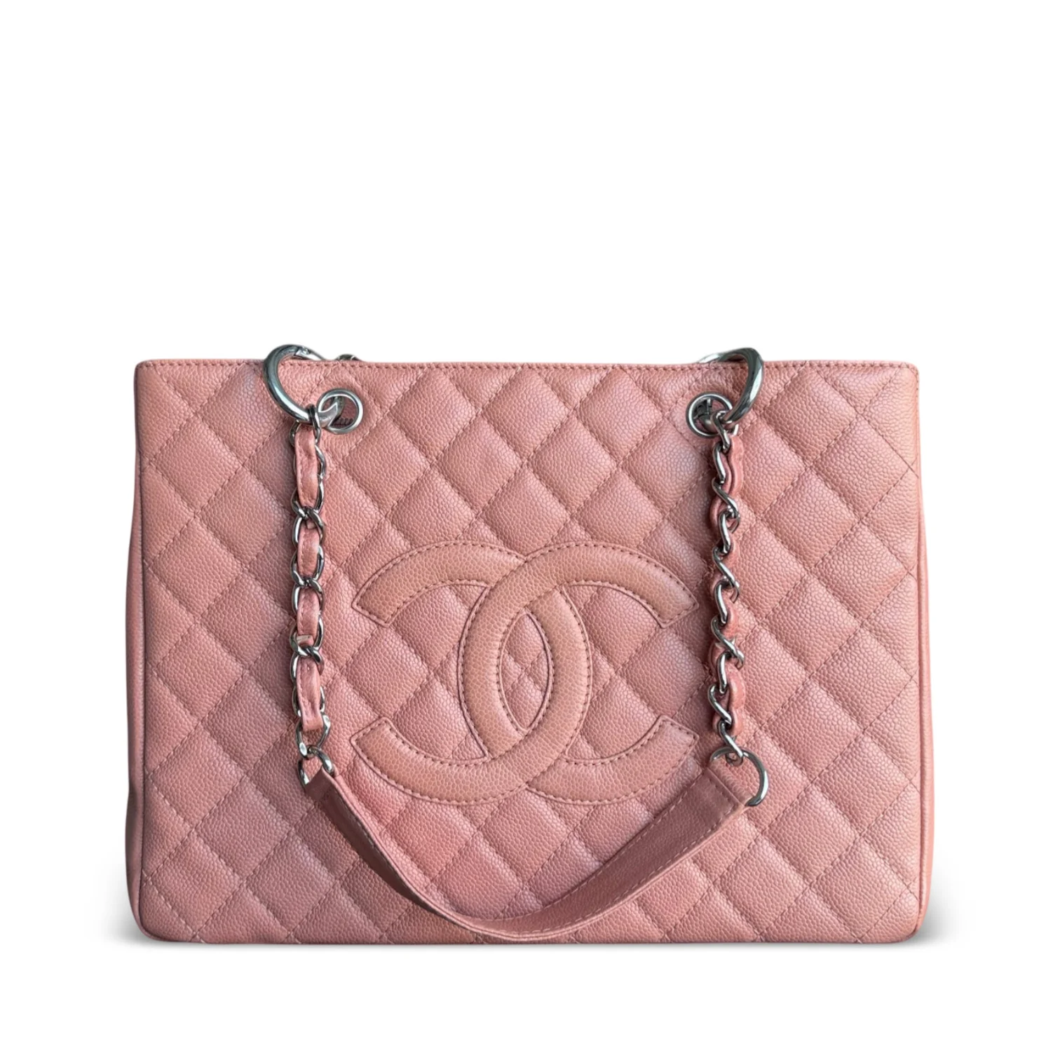 Chanel GST Grand Shopping Tote - Caviar Quilted Grained Calfskin Cinnamon Silver Hardware Series 11