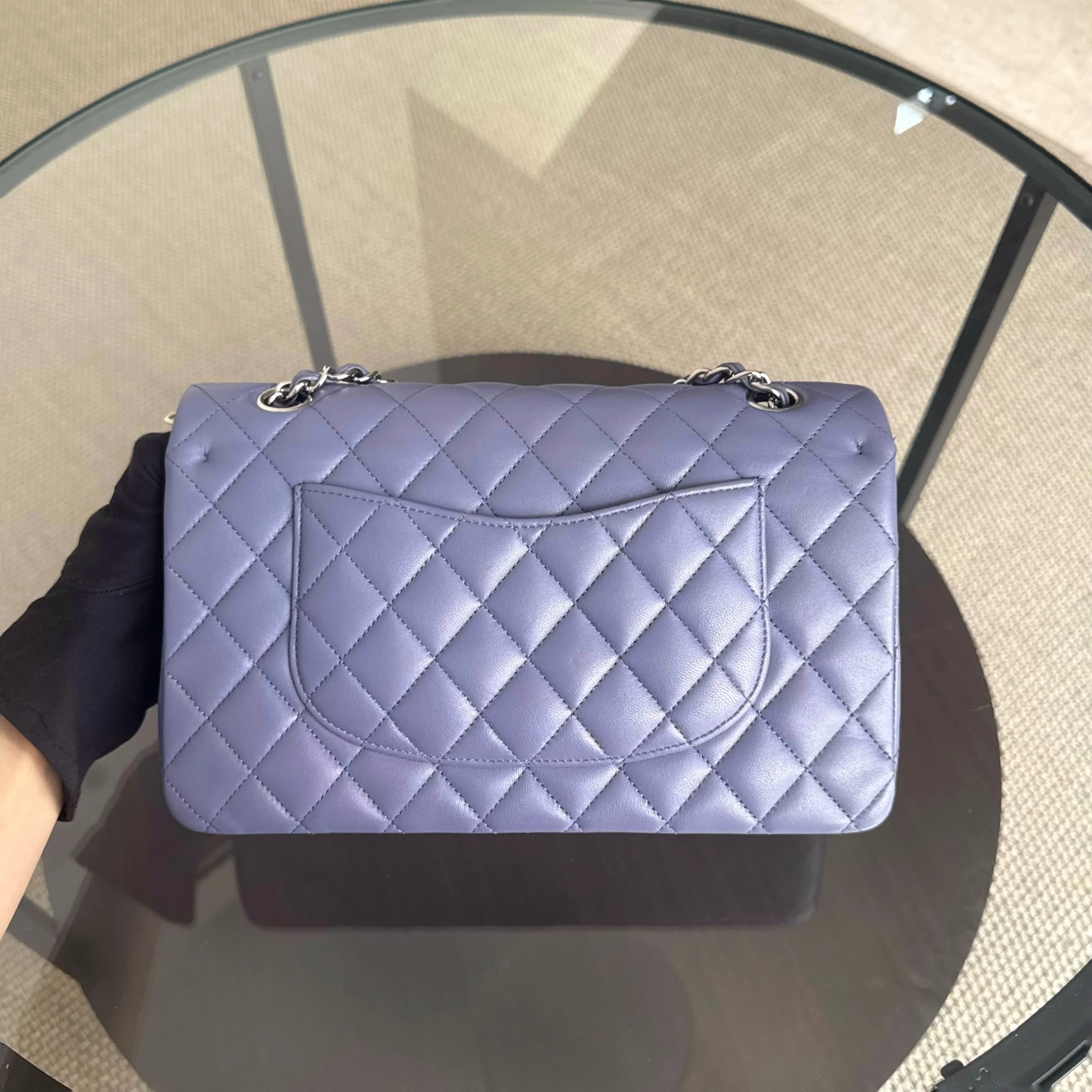 Chanel Classic Flap Medium - 25CM Quilted Lambskin Lavender Silver Hardware Series 15