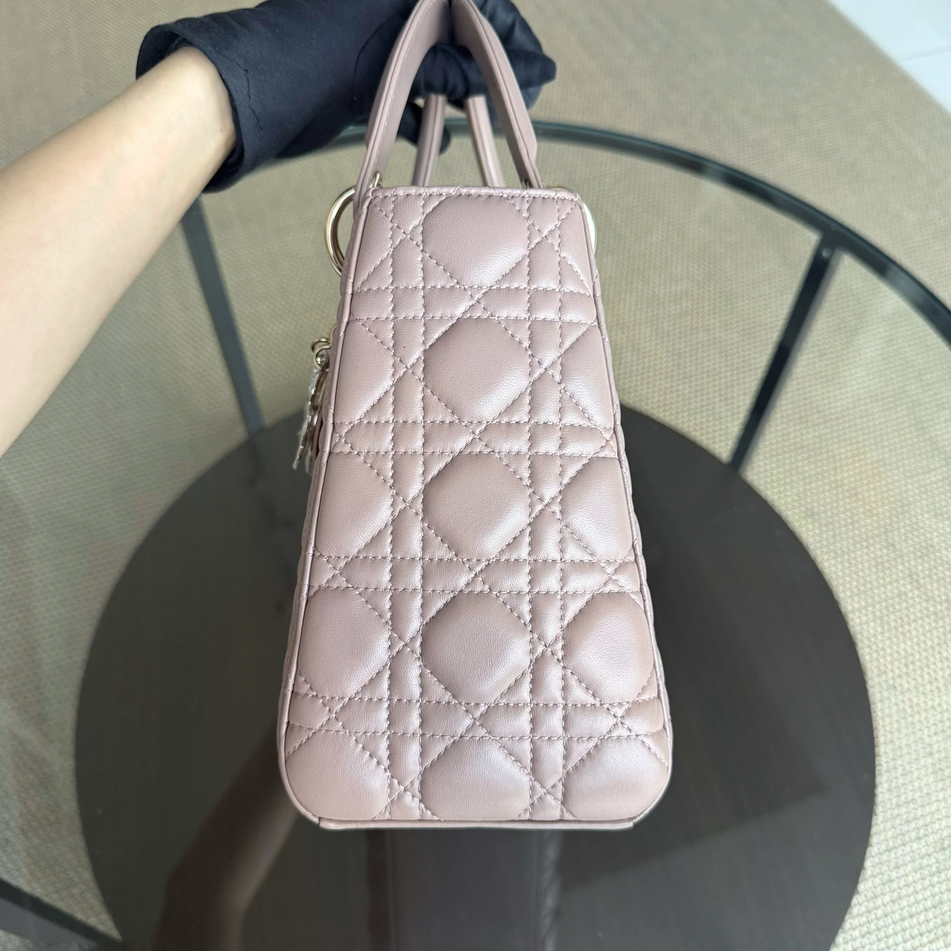 Dior Lady Medium - Canange Lambskin Blush Gold Hardware