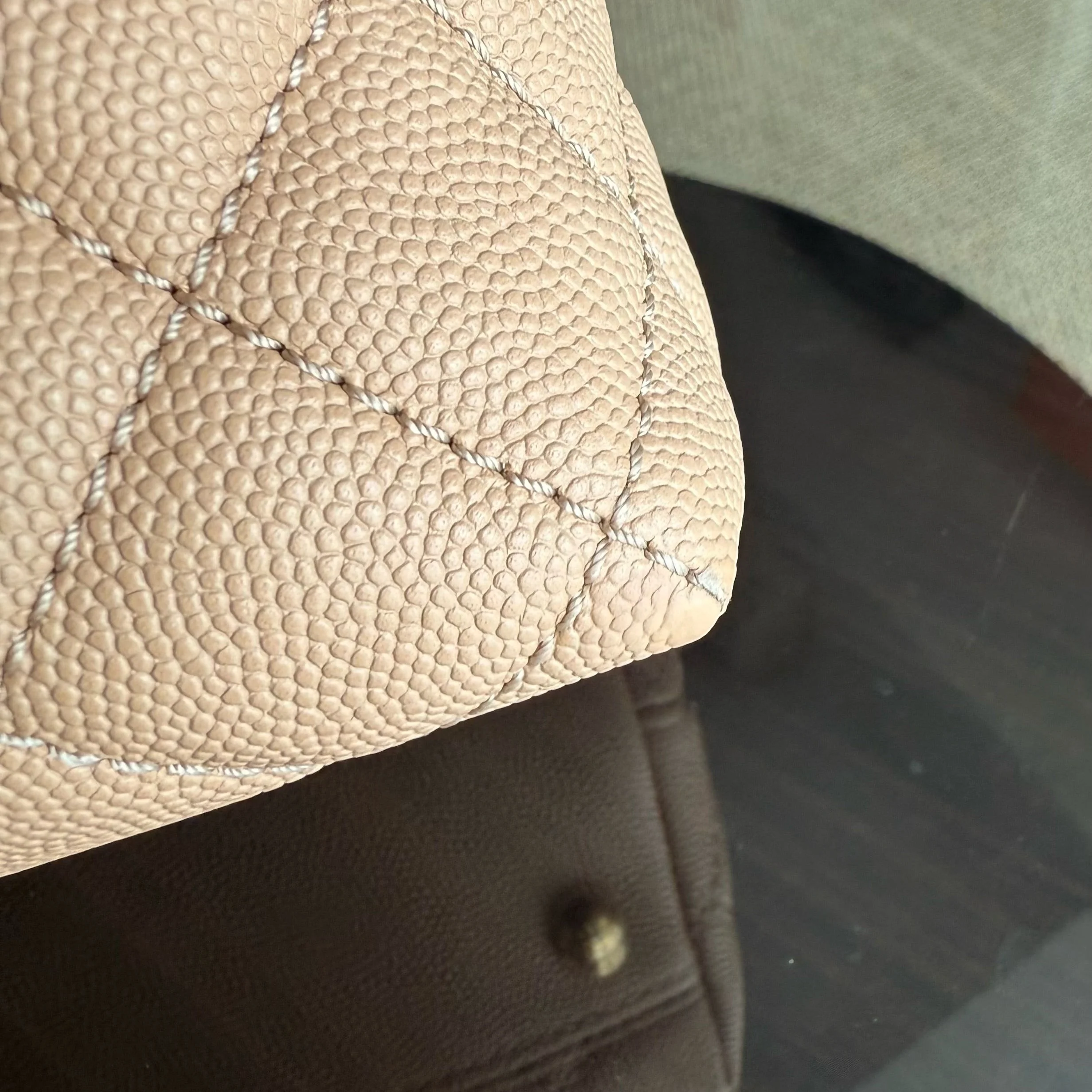 Chanel Coco Handle Medium - Caviar Quilted Beige Gold Hardware