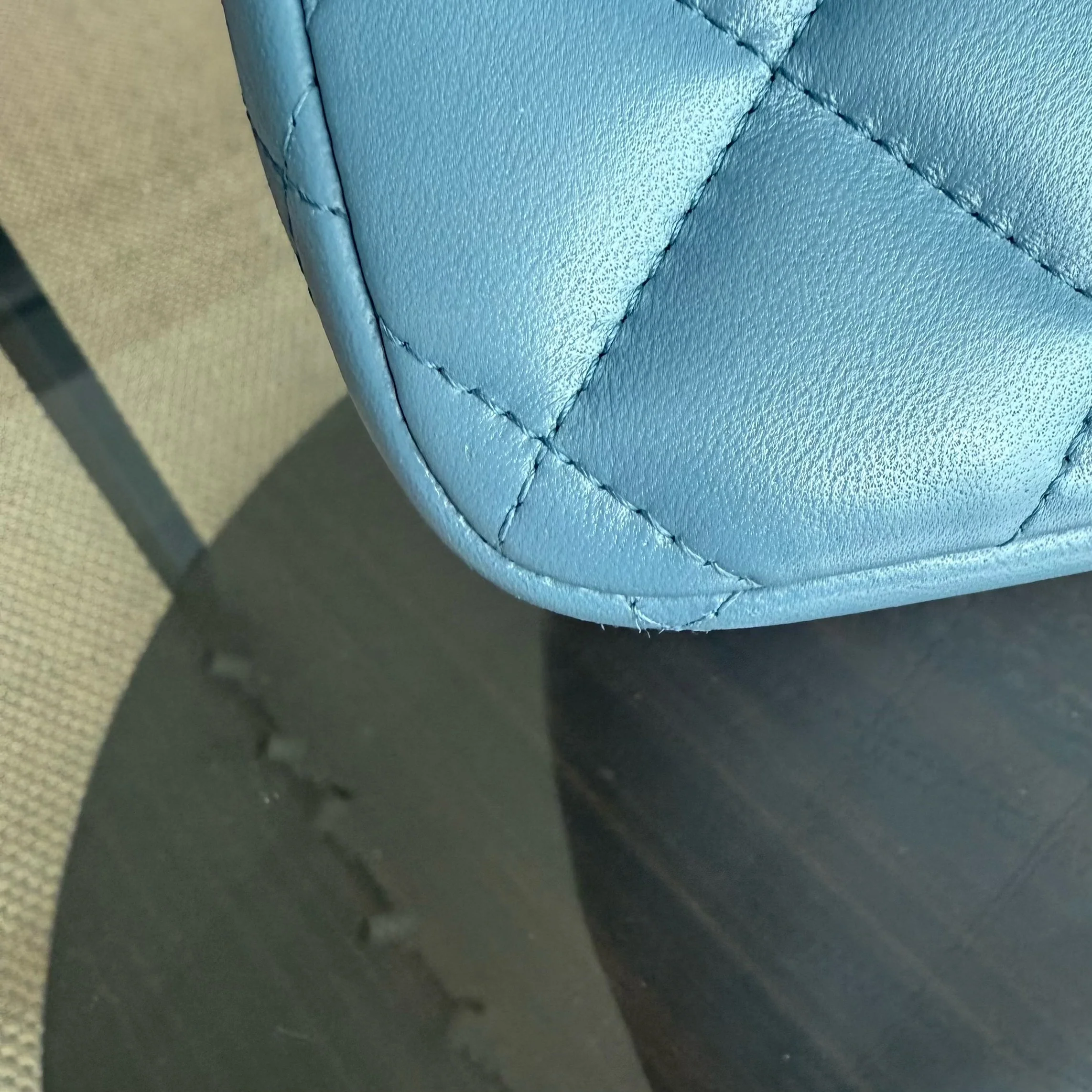 Chanel Classic Flap Jumbo - 30CM Lambskin Double Flap Blue Silver Hardware Series 17