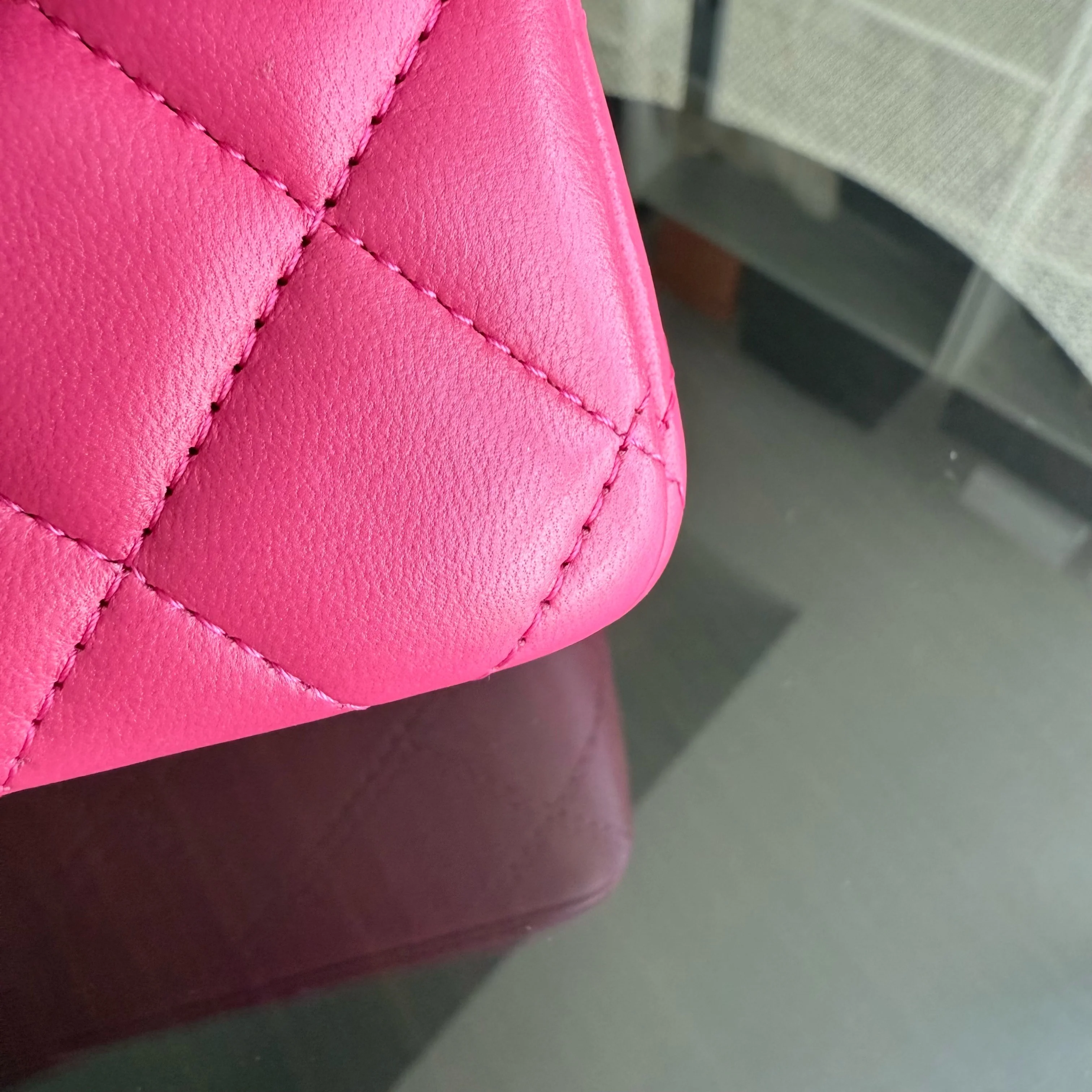 Chanel Classic Flap Mini Rectangle - 20CM Quilted Lambskin Pink Gold Hardware Series 19