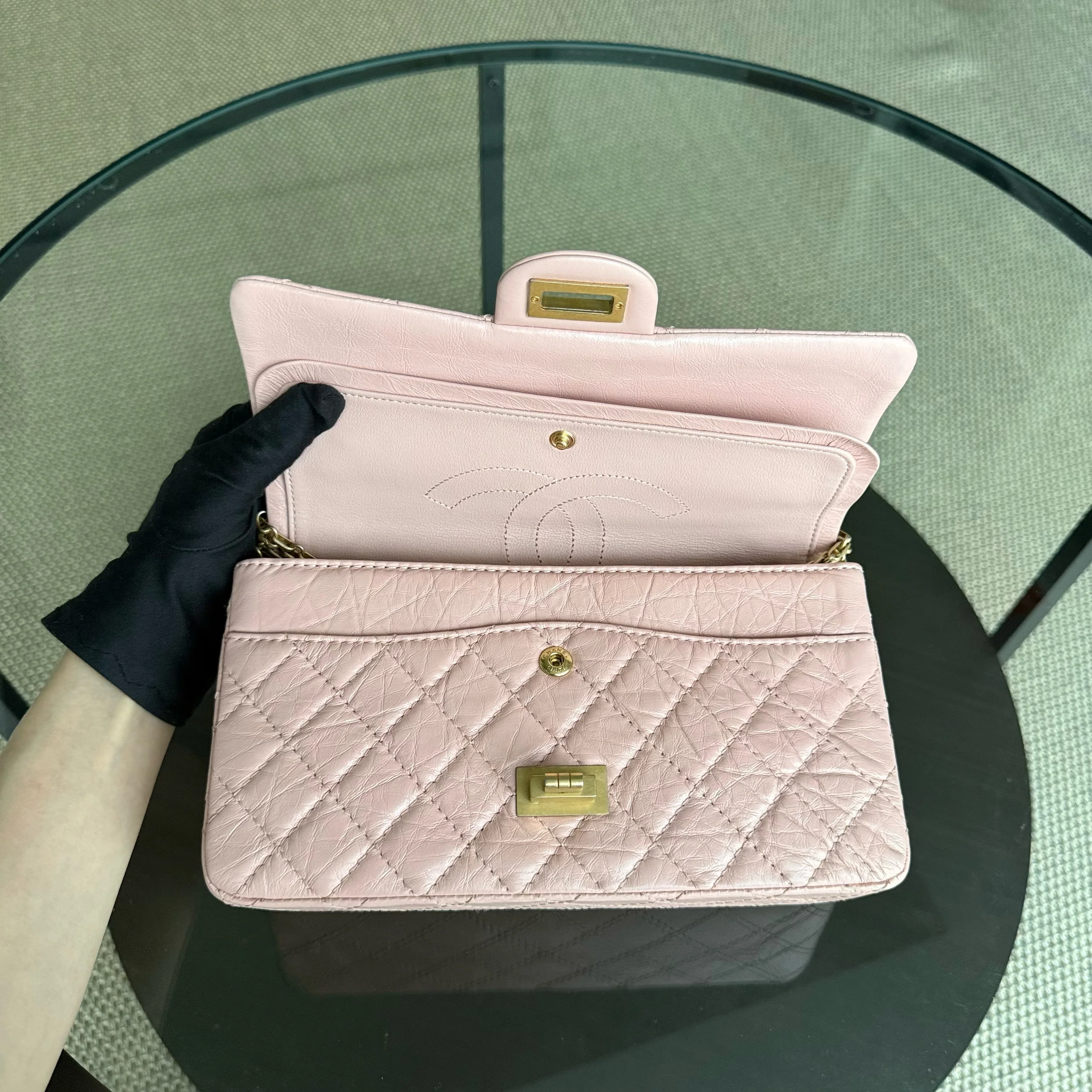 Chanel 2.55 Reissue 225 Small - Sakura Pink Quilted Aged Calfskin Ruthenium Gold Hardware Series 27