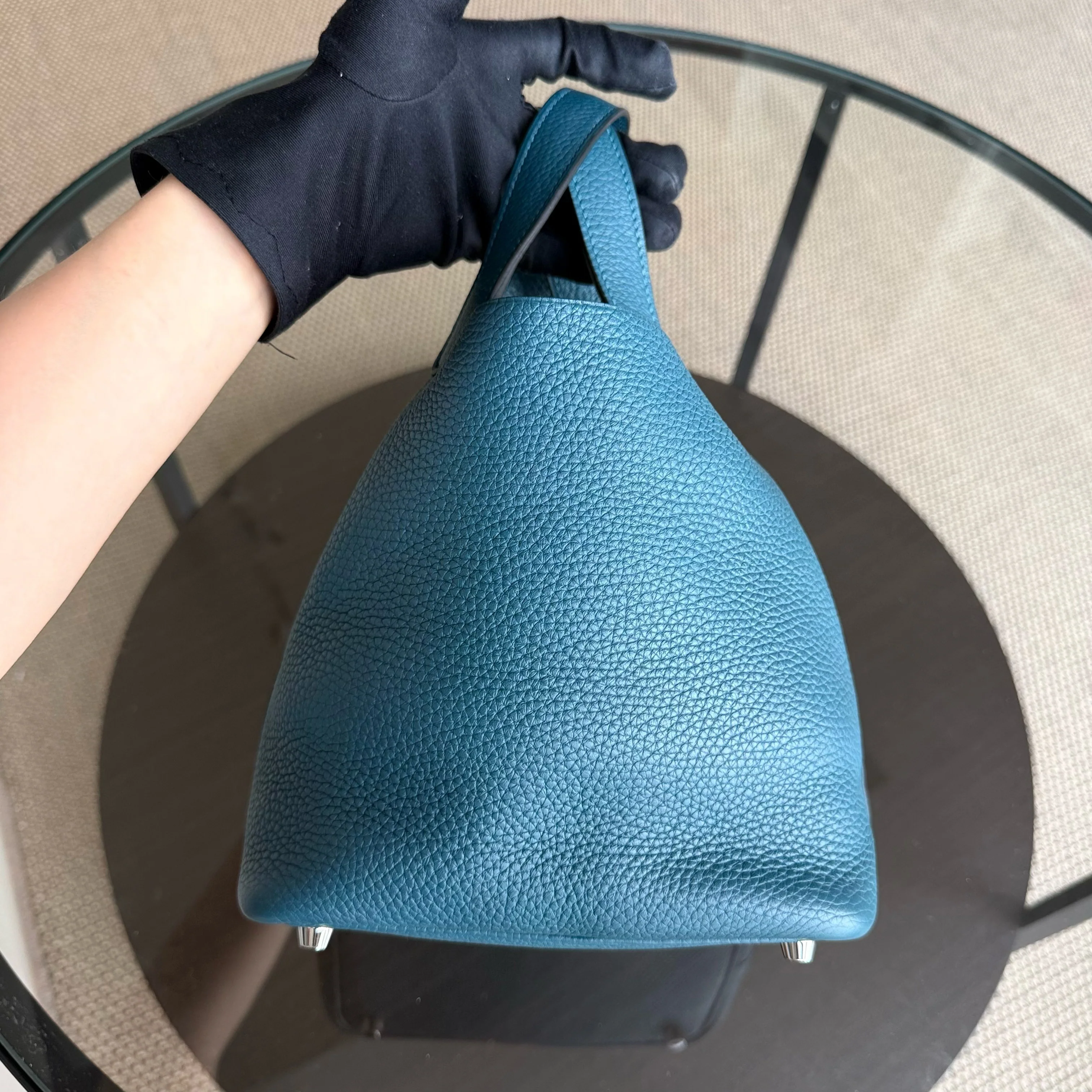 Hermes Picotin 18 - TC Clemence Leather Colvert Blue Palladium Silver Hardware