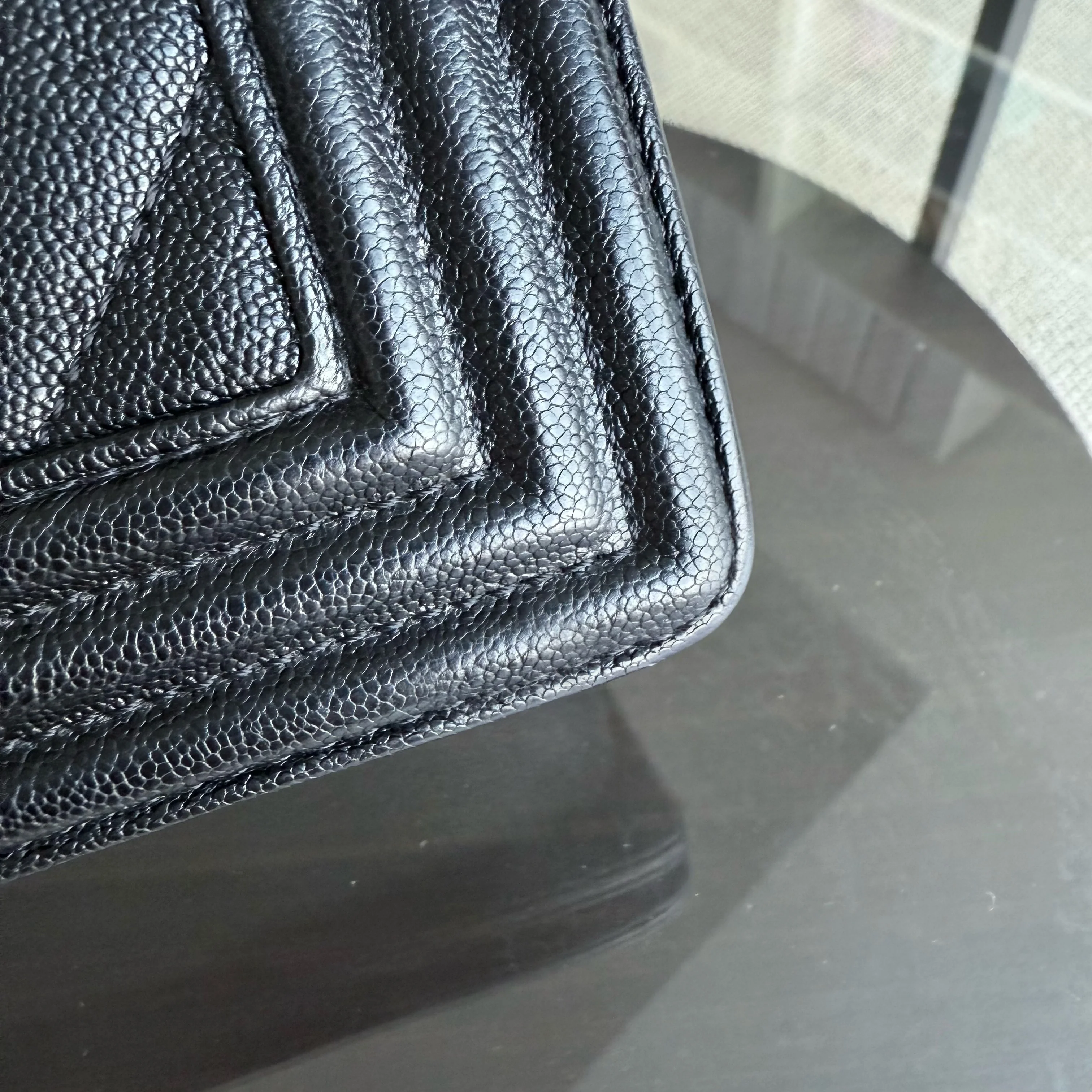 Chanel Boy Medium - Caviar 25CM Chevron Black Gold Hardware