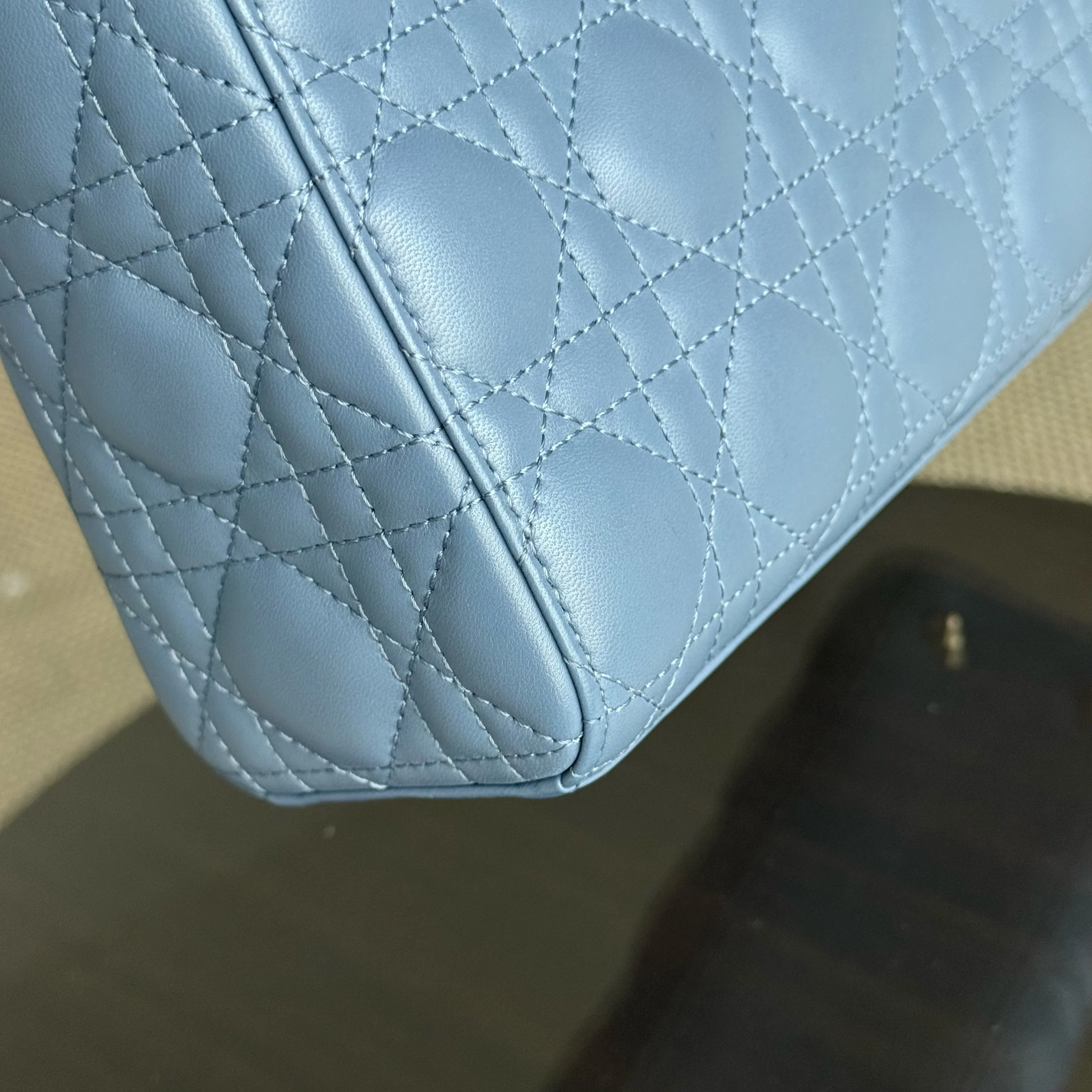 Dior Lady Small ABC Flap - Cannage Lambskin Blue Gold Hardware MyABC