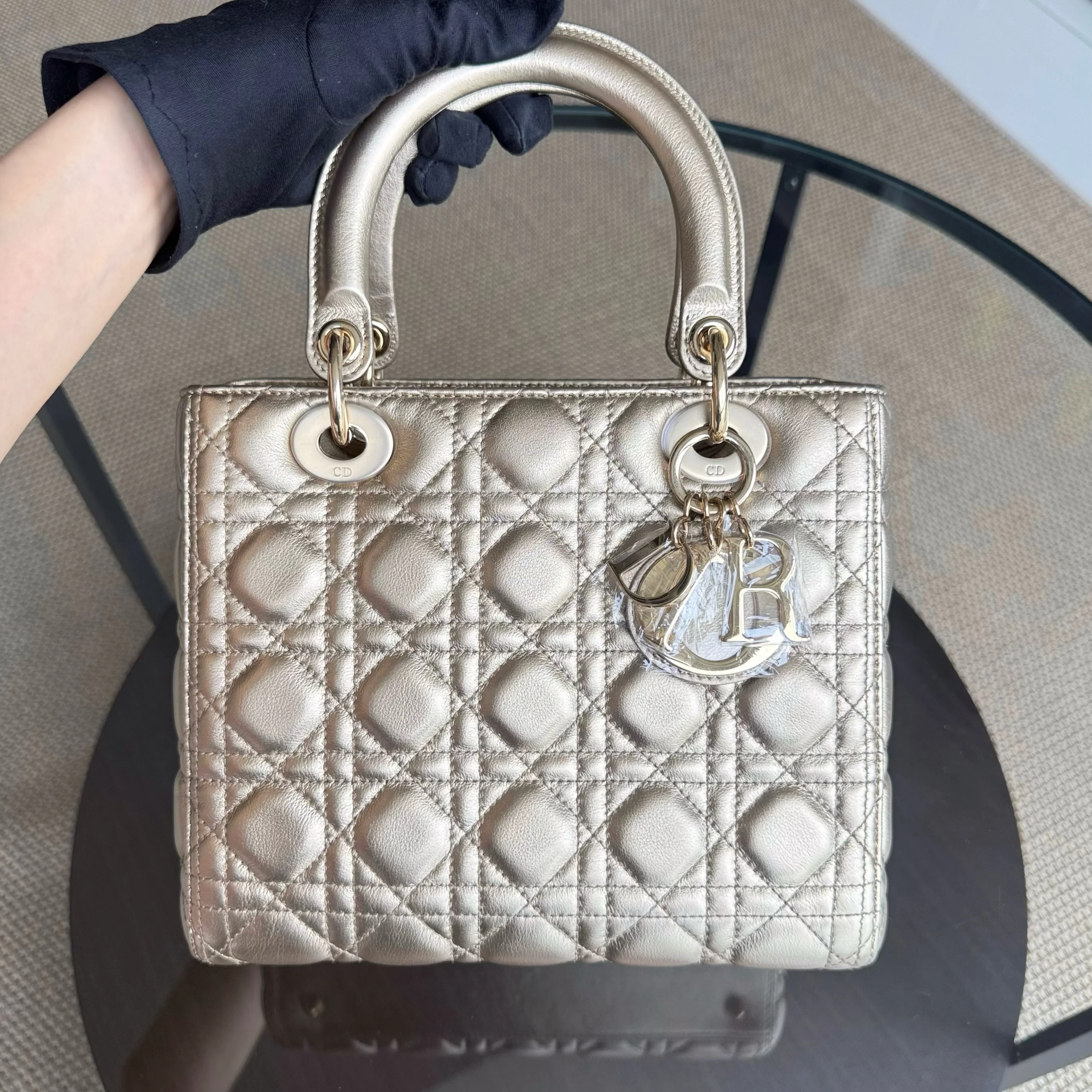 Dior Lady Medium Flap - Cannage Calfskin Gold Hardware NO STRAP