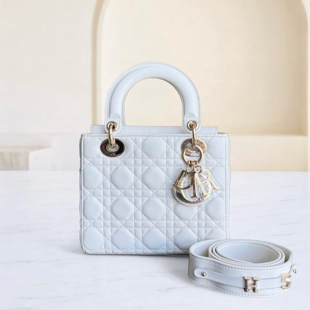 Dior MyABC Lady Small - Cannage Lambskin White Gold Hardware