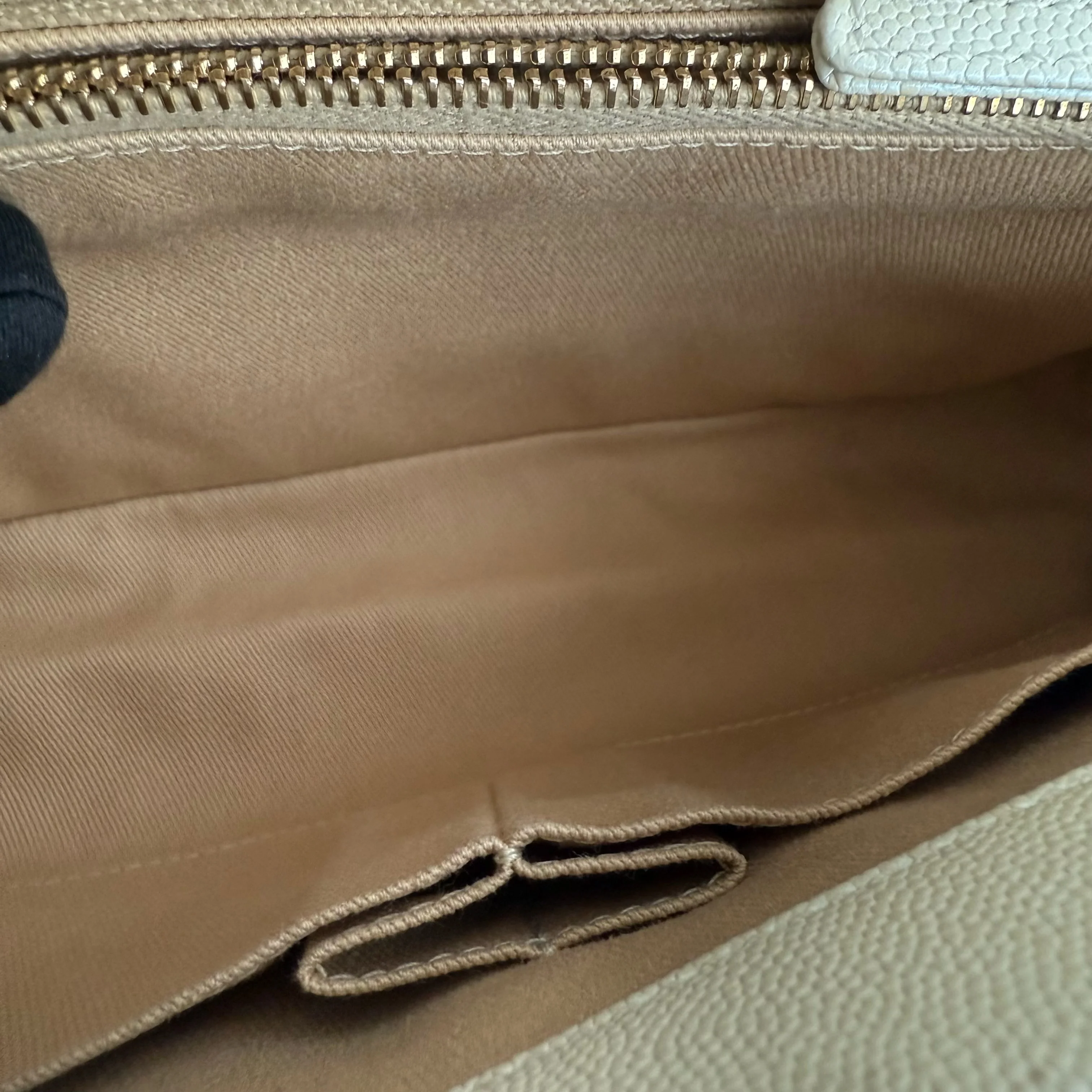 Chanel Coco Handle Medium - Caviar 29CM Quilted Irridescent Pearl White Gold Hardware Series 30