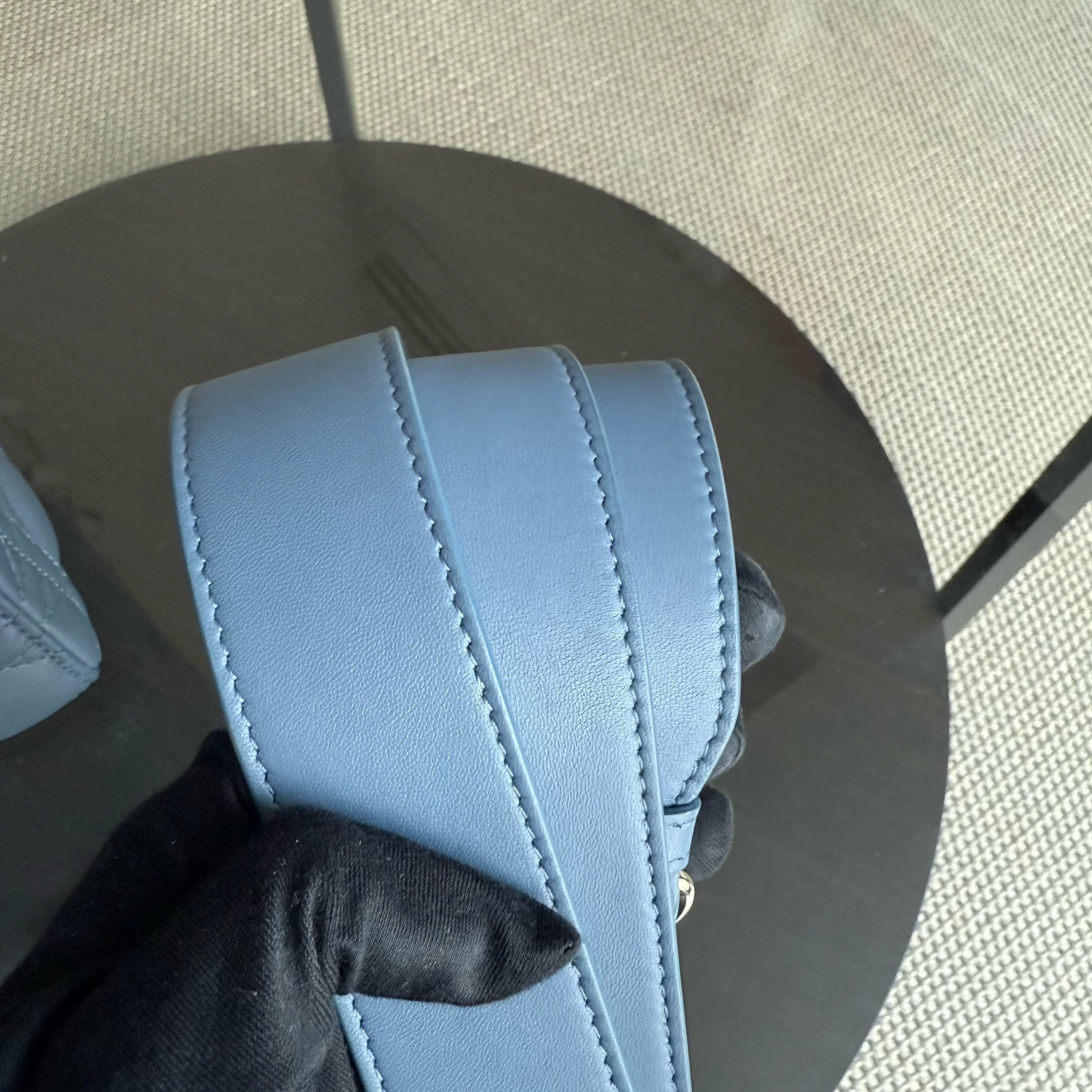 Dior Lady Small ABC Flap - Cannage Lambskin Blue Gold Hardware MyABC