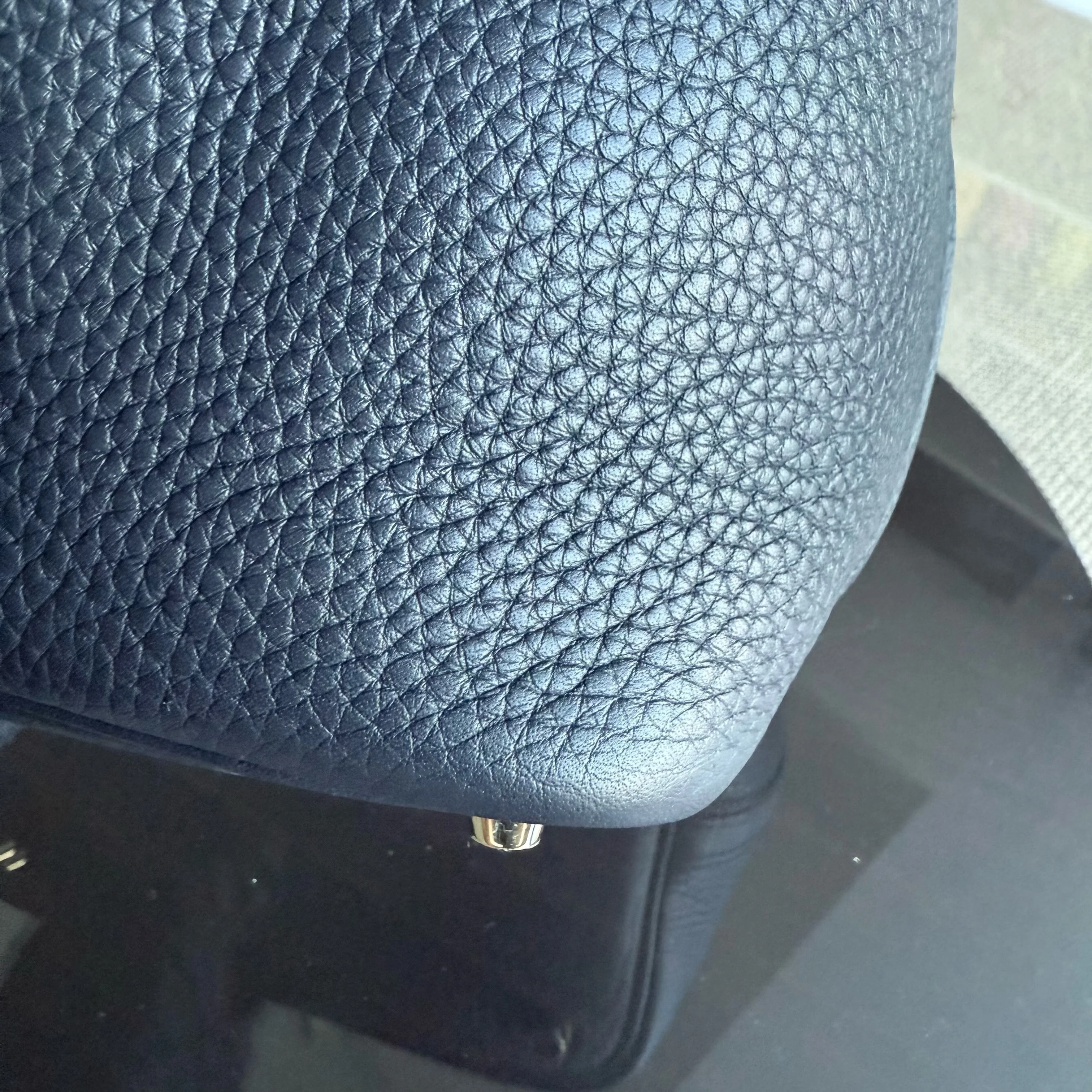 Hermes Picotin 18 - TC Clemence Leather Midnight Blue Gold Hardware Stamp X