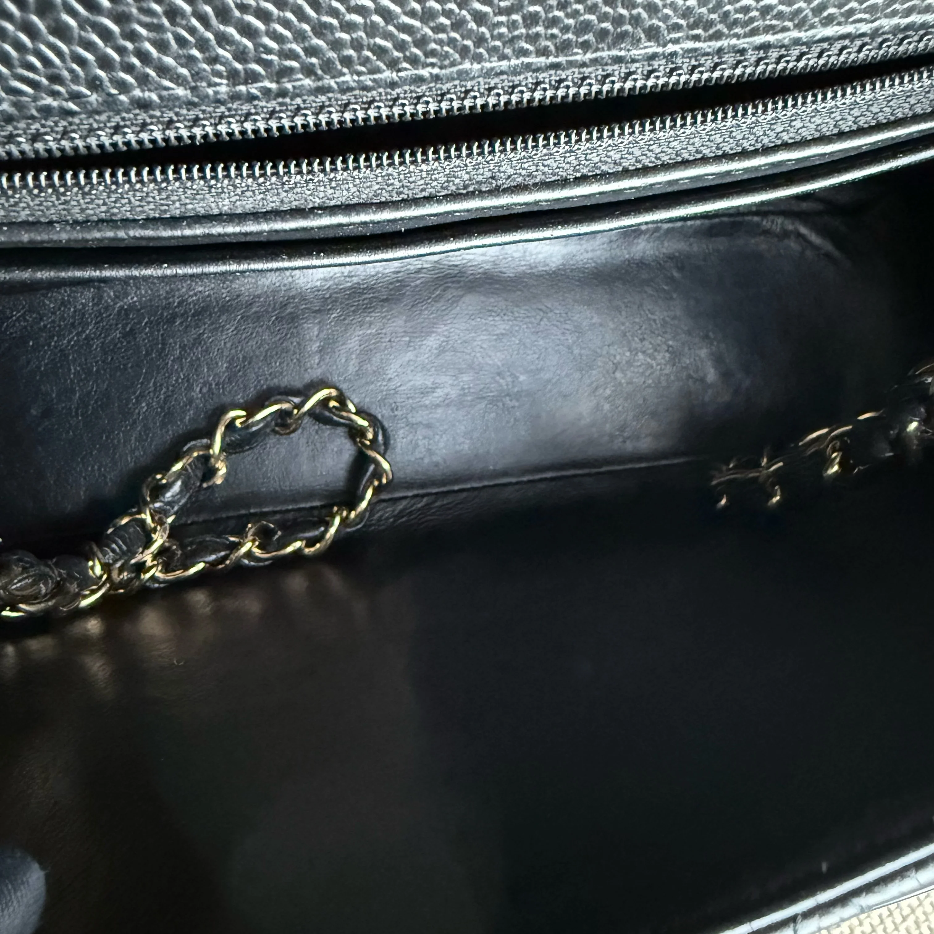 Chanel Classic Flap Jumbo - Caviar 30CM Single Flap Quilted Black Gold Hardware Series 13