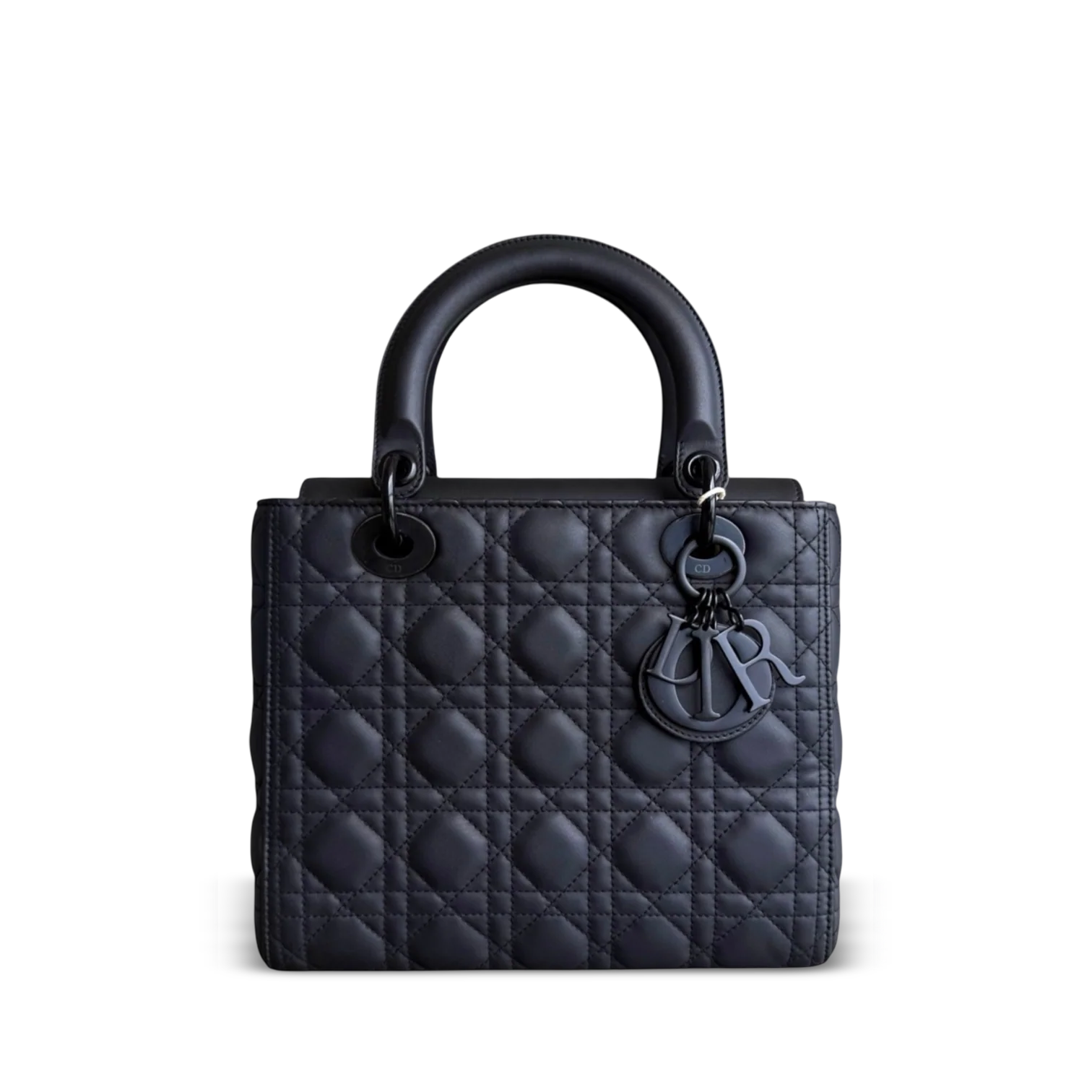 *Flap Open* Dior Lady Medium - Calfskin So Black Black Hardware NO STRAP
