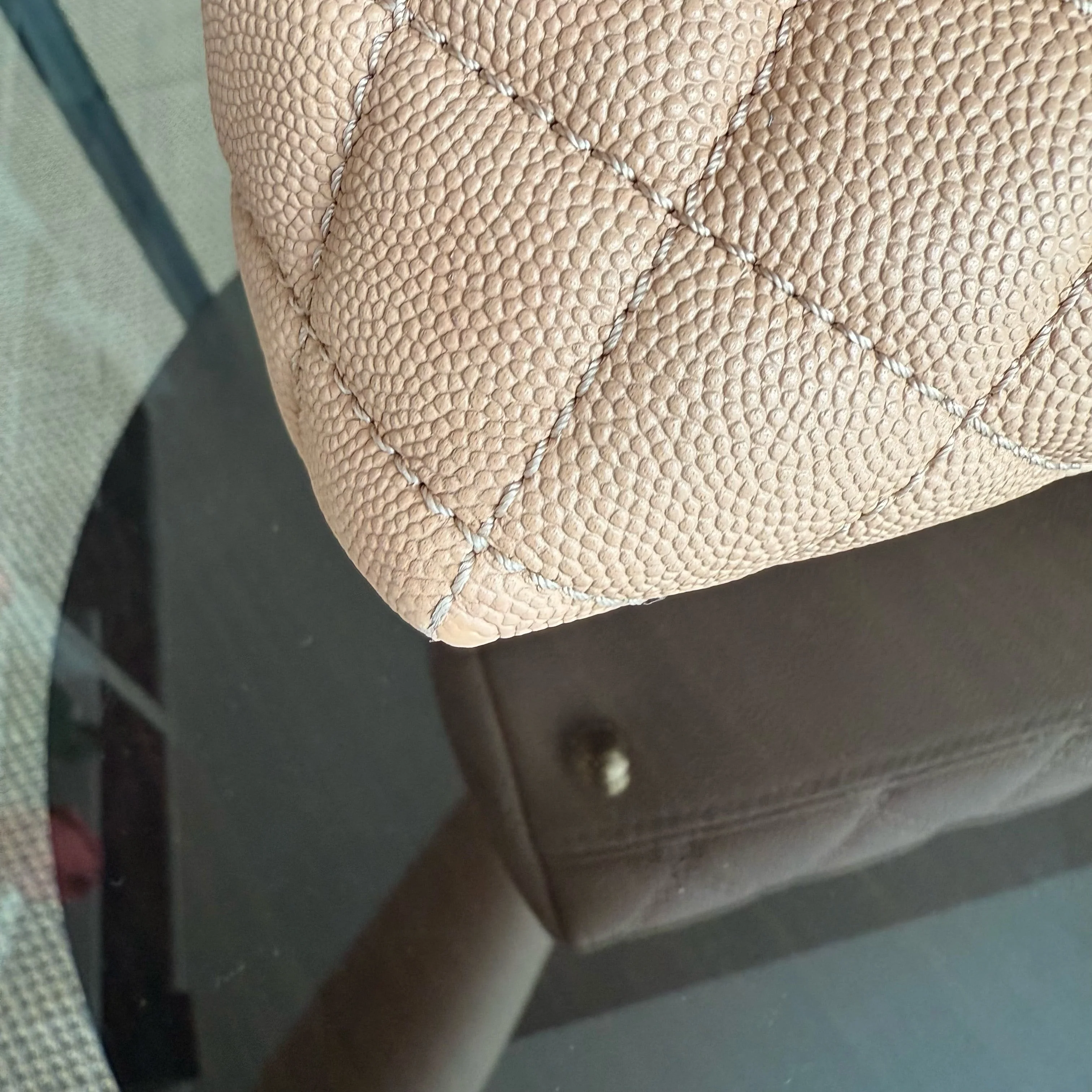 Chanel Coco Handle Medium - Caviar Quilted Beige Gold Hardware