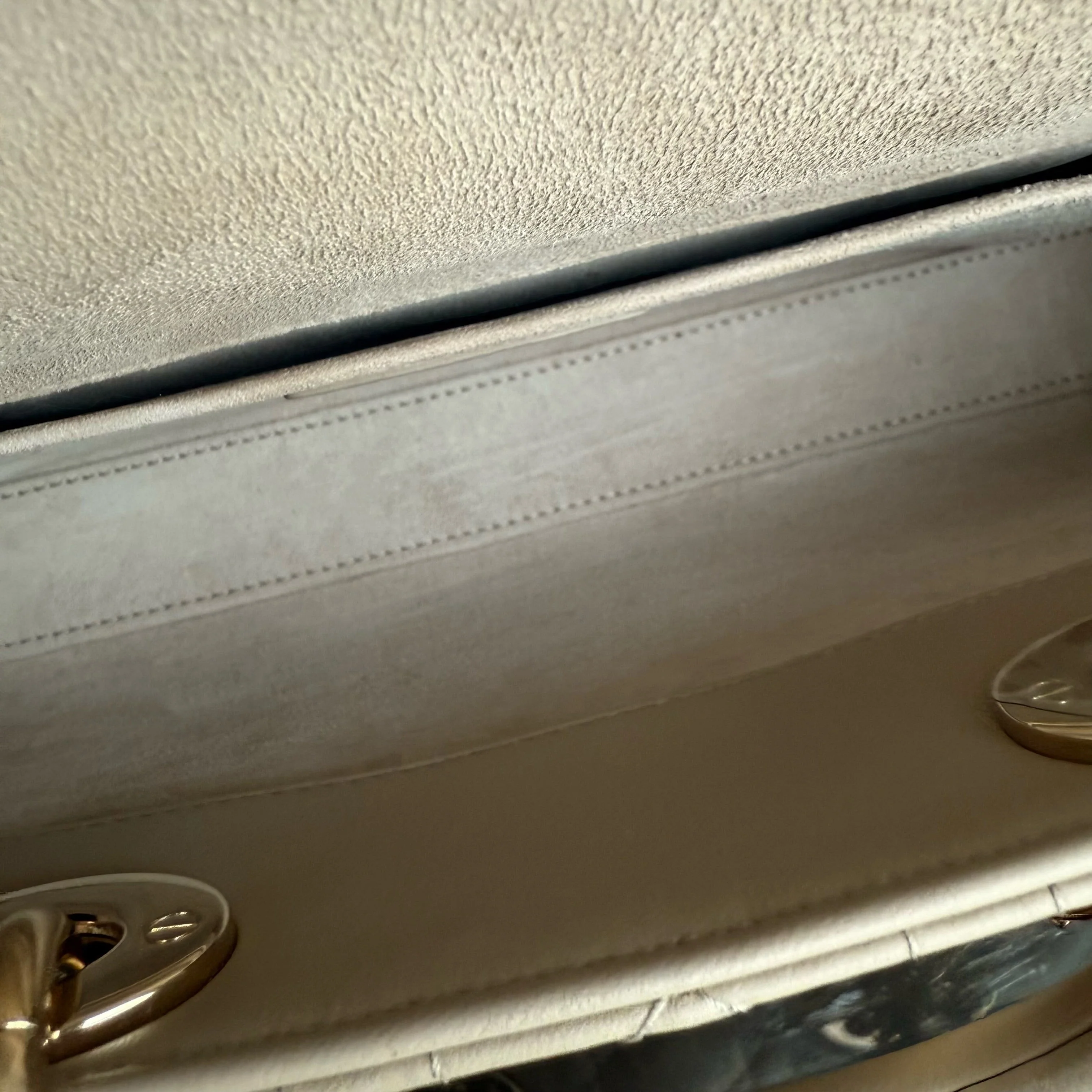 Dior D-Joy Medium Cannage Lambskin Beige Golden Hardware Shoulder Bag