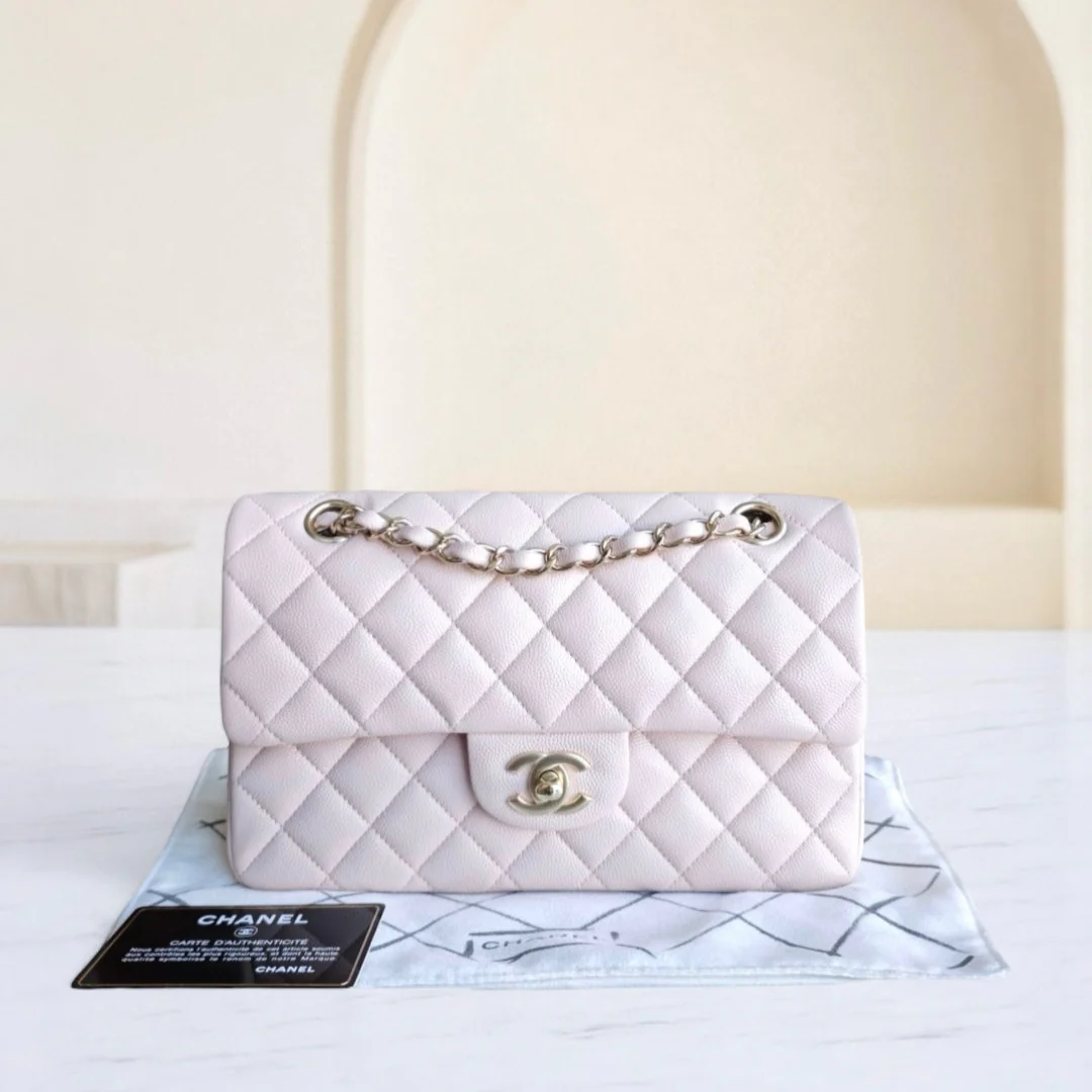 Chanel Classic Flap Small - Caviar 23CM Quilted Light Sakura Pink Gold Hardware 30