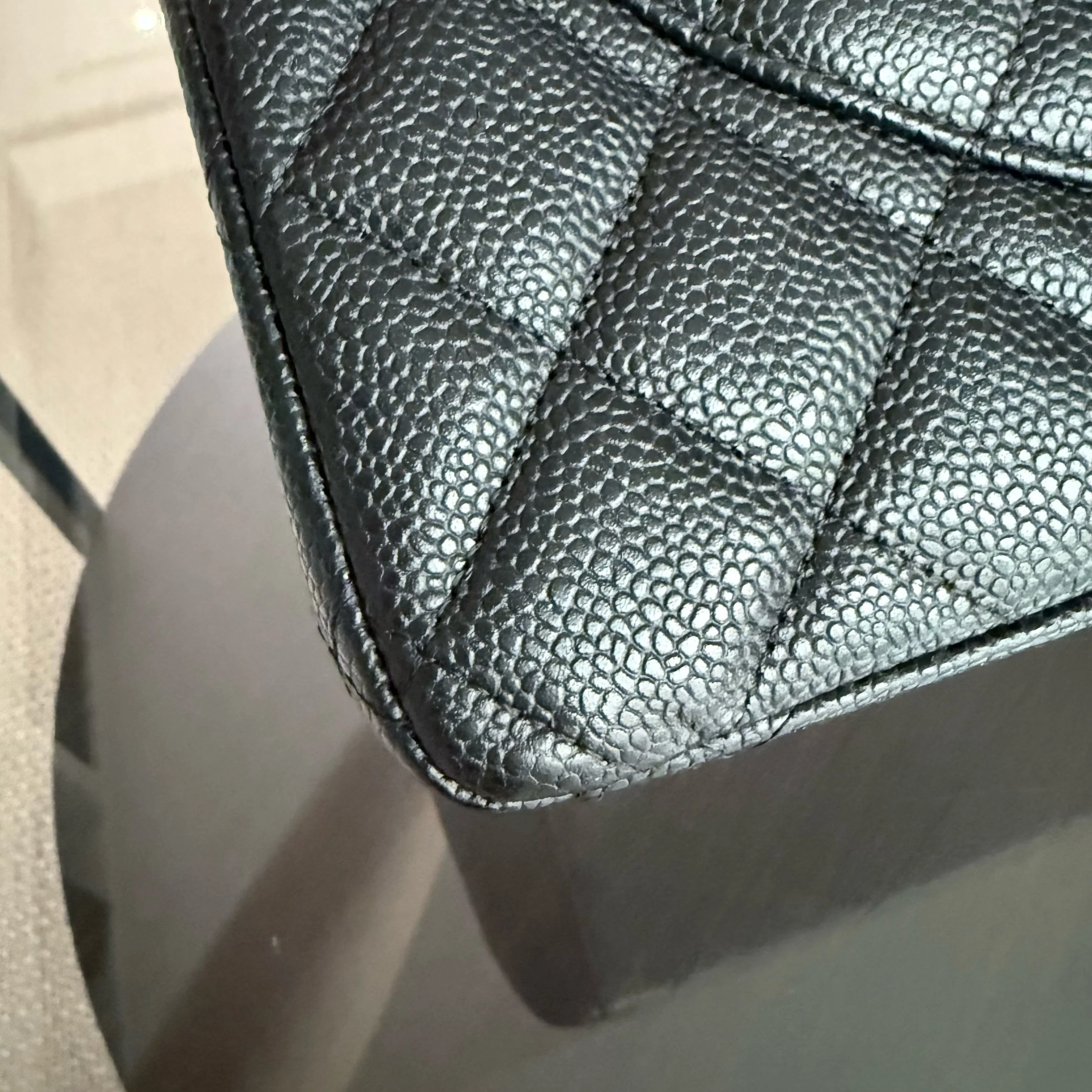 Chanel Classic Flap Maxi - Caviar Double Flap 33CM Quilted Grained Calfskin Black Gold Hardware Series 14