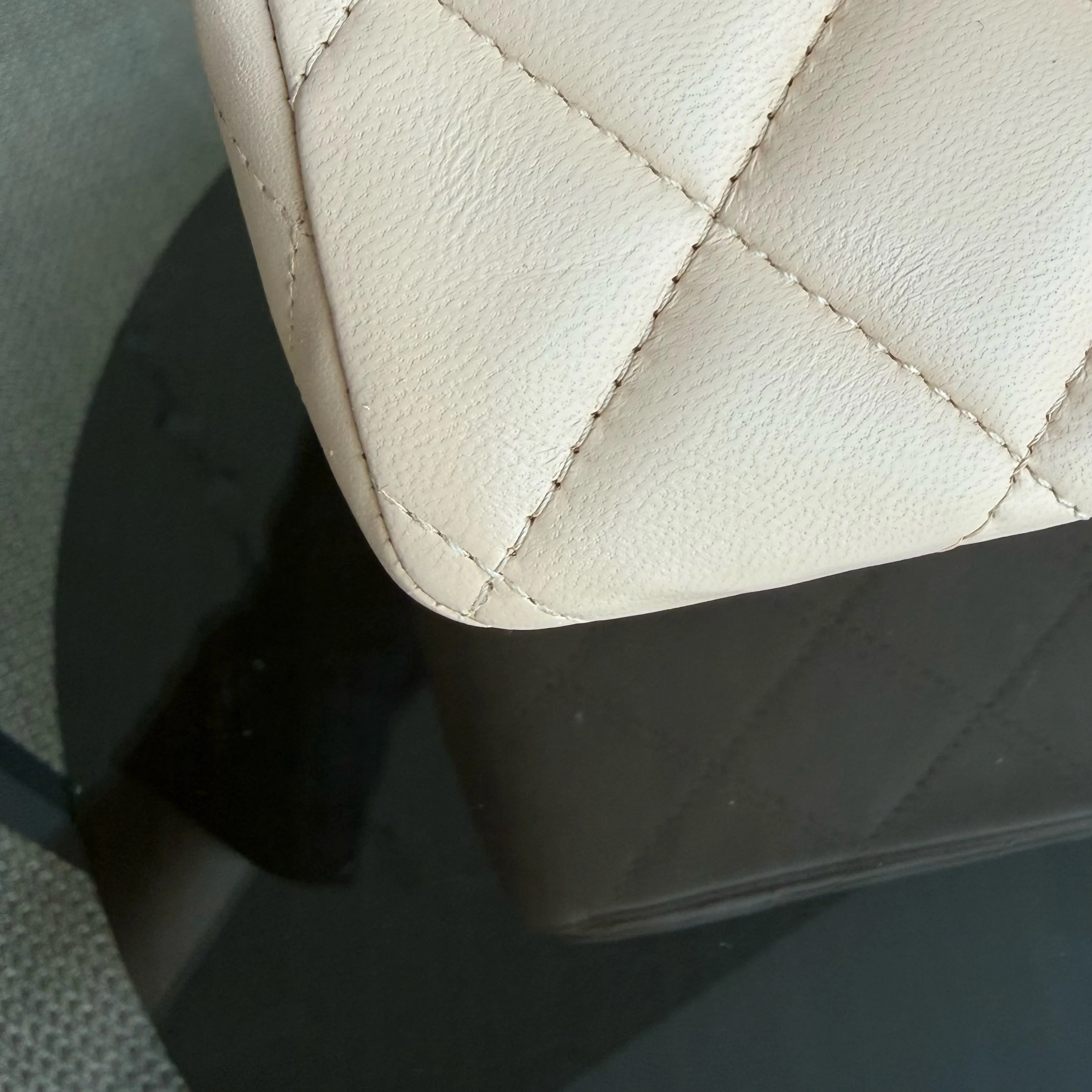 Chanel Classic Flap Jumbo - 30CM Single Flap Quilted Lambskin Beige Silver Hardware Series 14