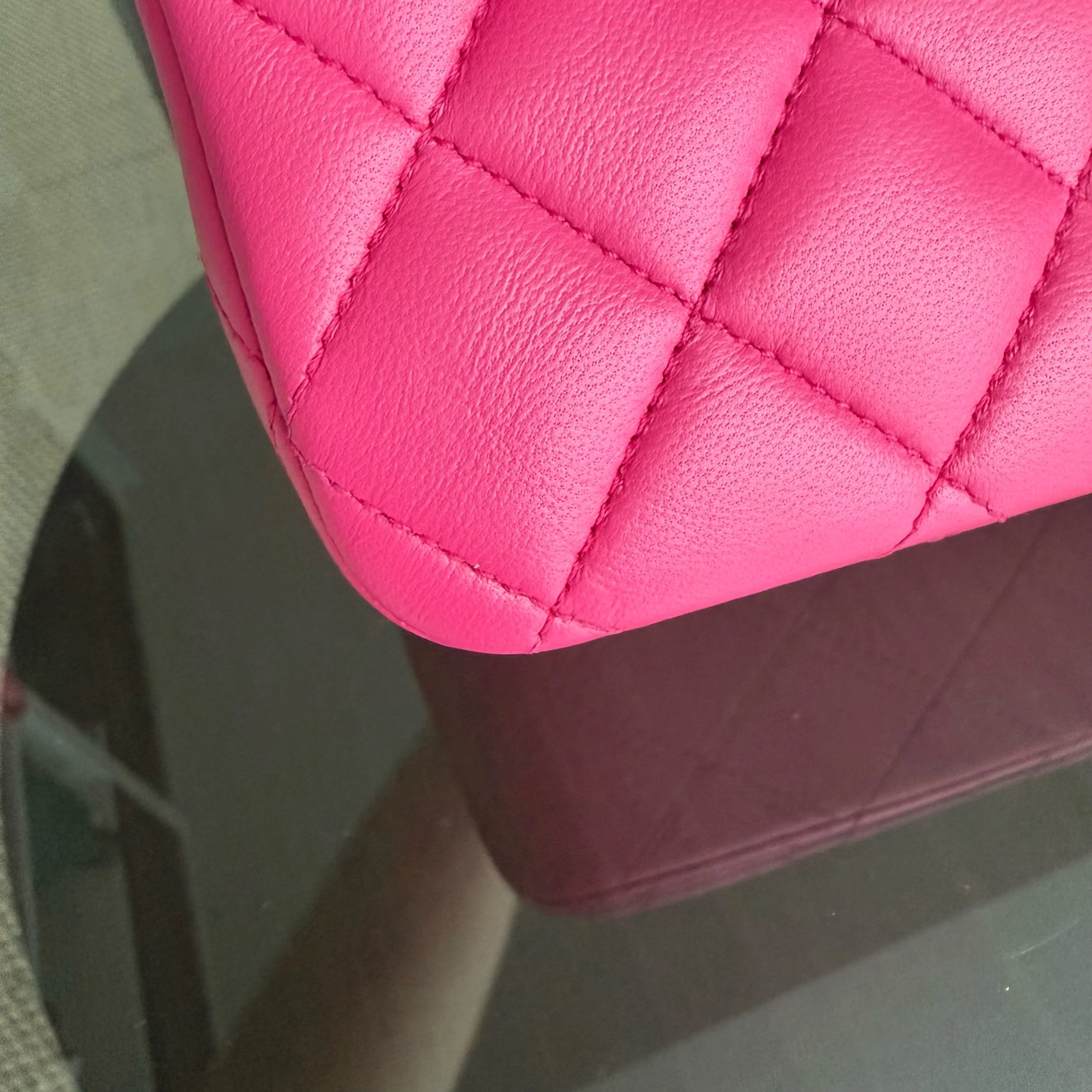 Chanel Classic Flap Medium - 25CM Quilted Lambskin Hot Pink Gold Hardware Series 22