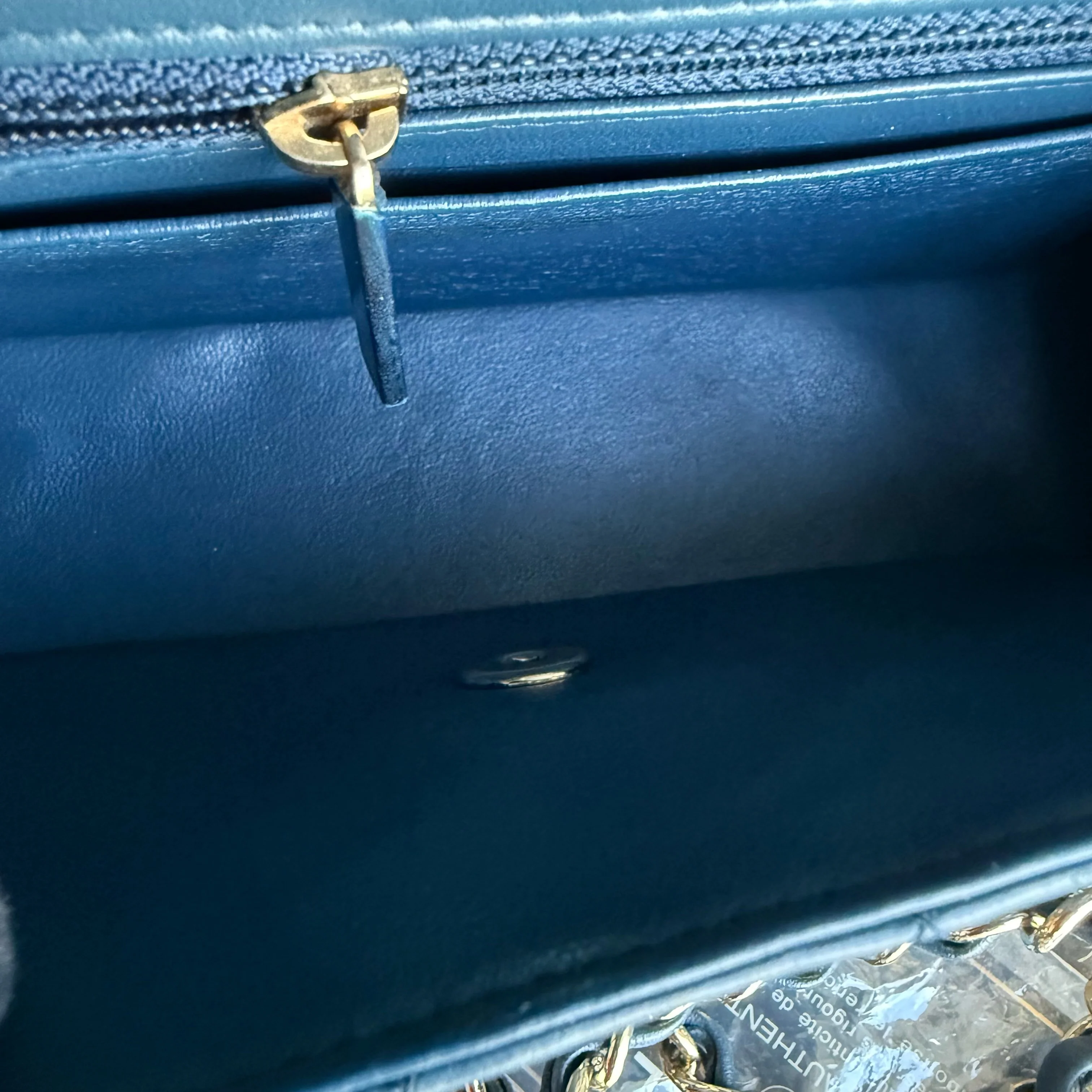 Chanel Lambskin Mini Rectangle Classic Flap - 20CM Quilted Blue Golden Hardware Series 23