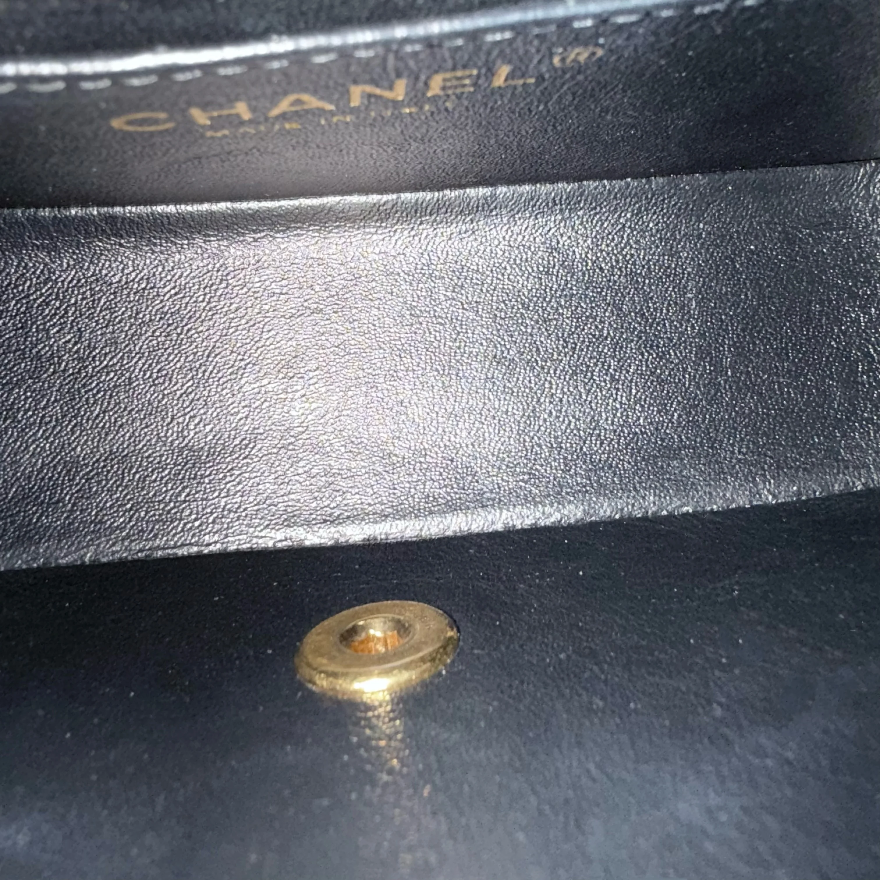 Chanel Lambskin Mini Rectangle Classic Flap - 20CM Quilted Black Golden Hardware Series 21