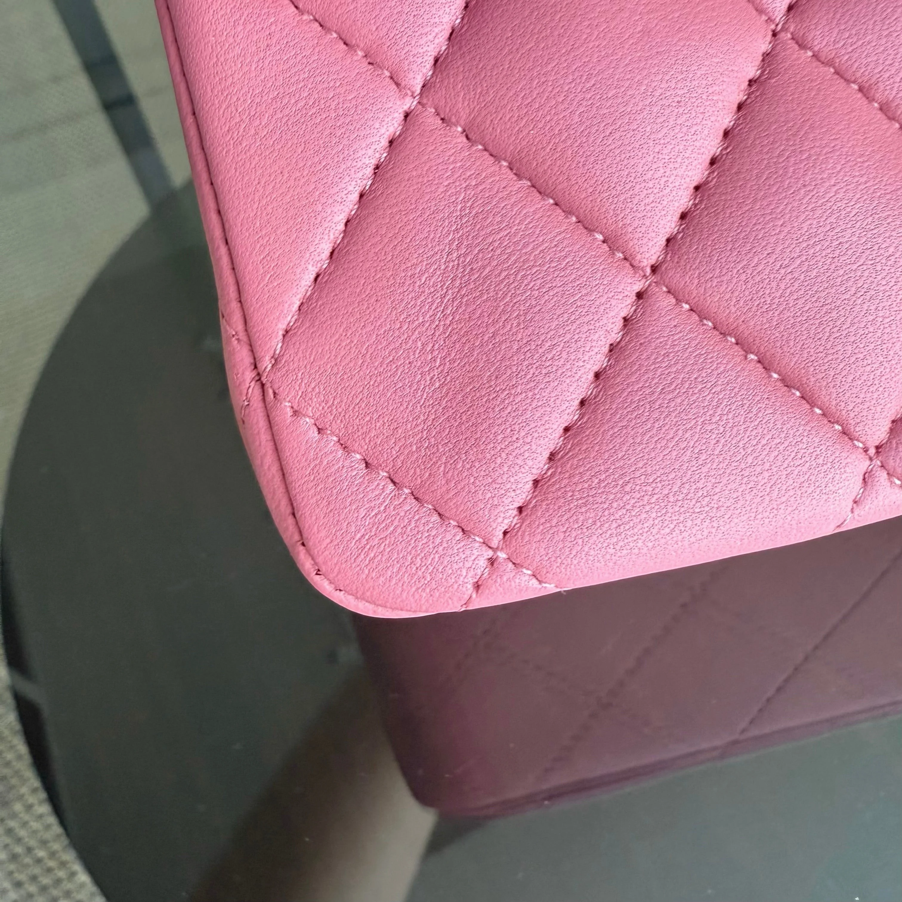 Chanel Classic Flap Medium - 25CM Quilted Lambskin Light Pink Silver Hardware Series 18