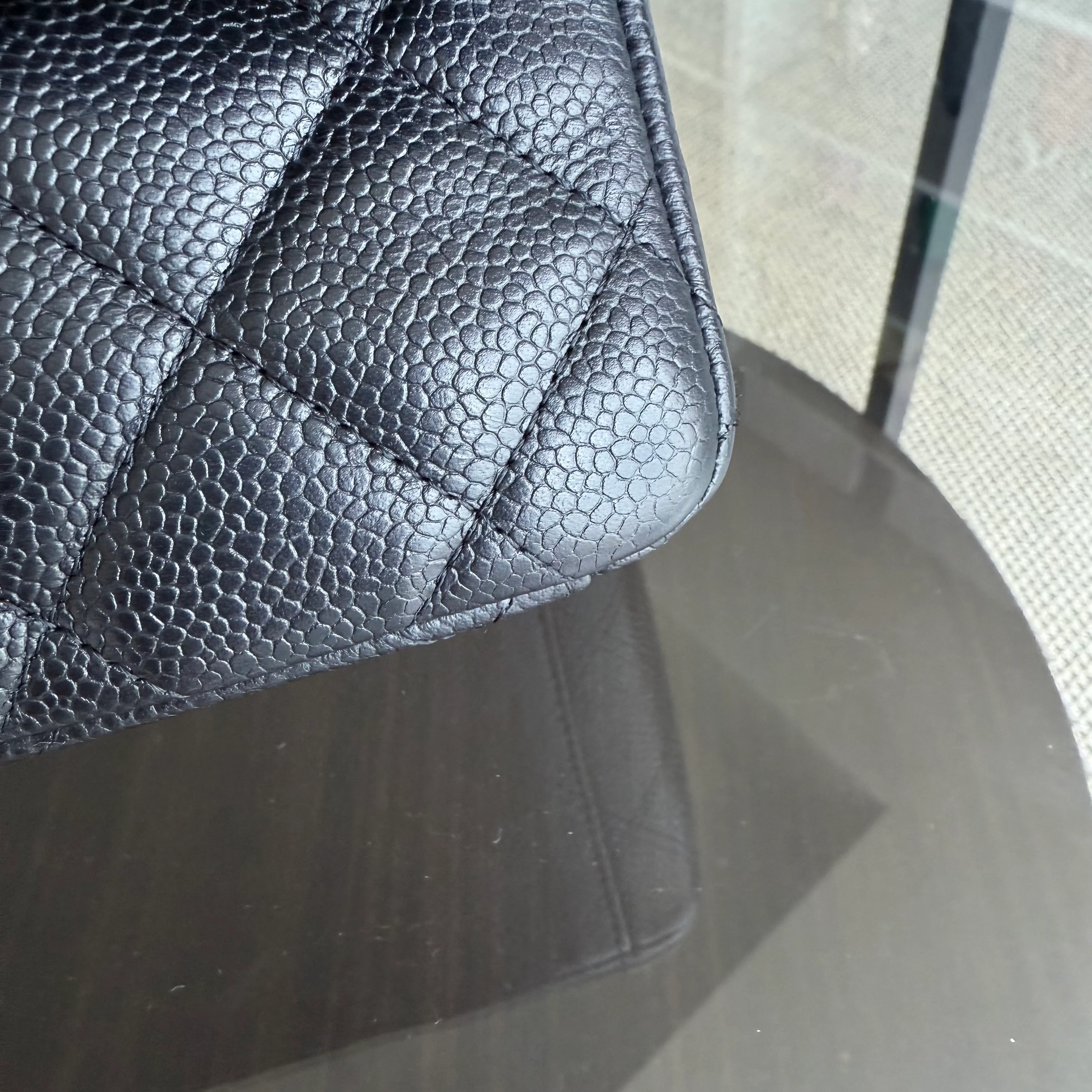 Chanel Classic Flap Maxi - Caviar 33CM Single Flap Quilted Black Silver Harware Series 13