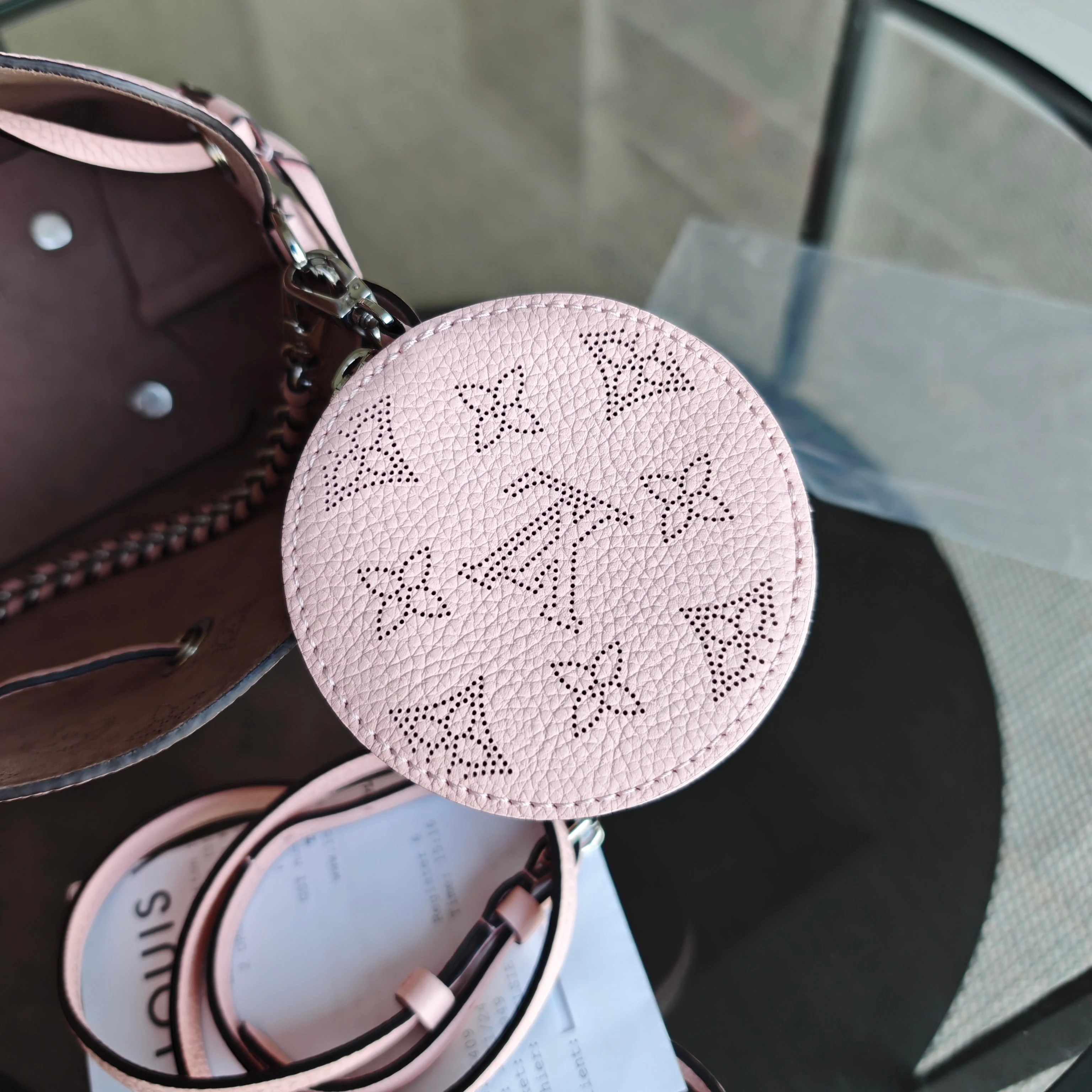 LOUIS VUITON Bella Bucket Bag Sakura Pink Calfskin Gold Hardware