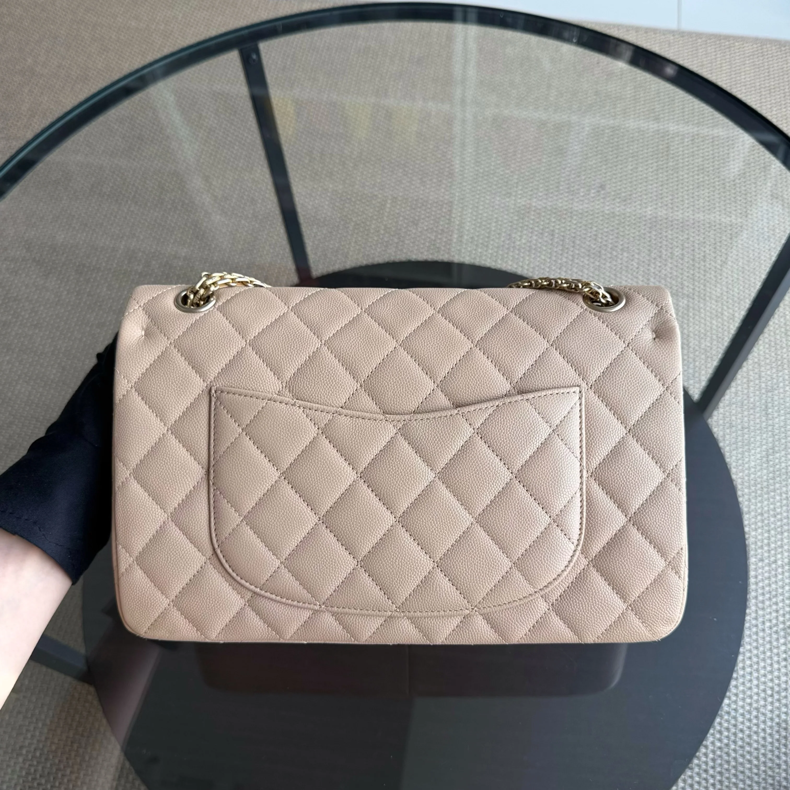 Chanel 2.55 Reissue 226 - Caviar Quilted Grained Calfskin Beige Gold Hardware Series 23