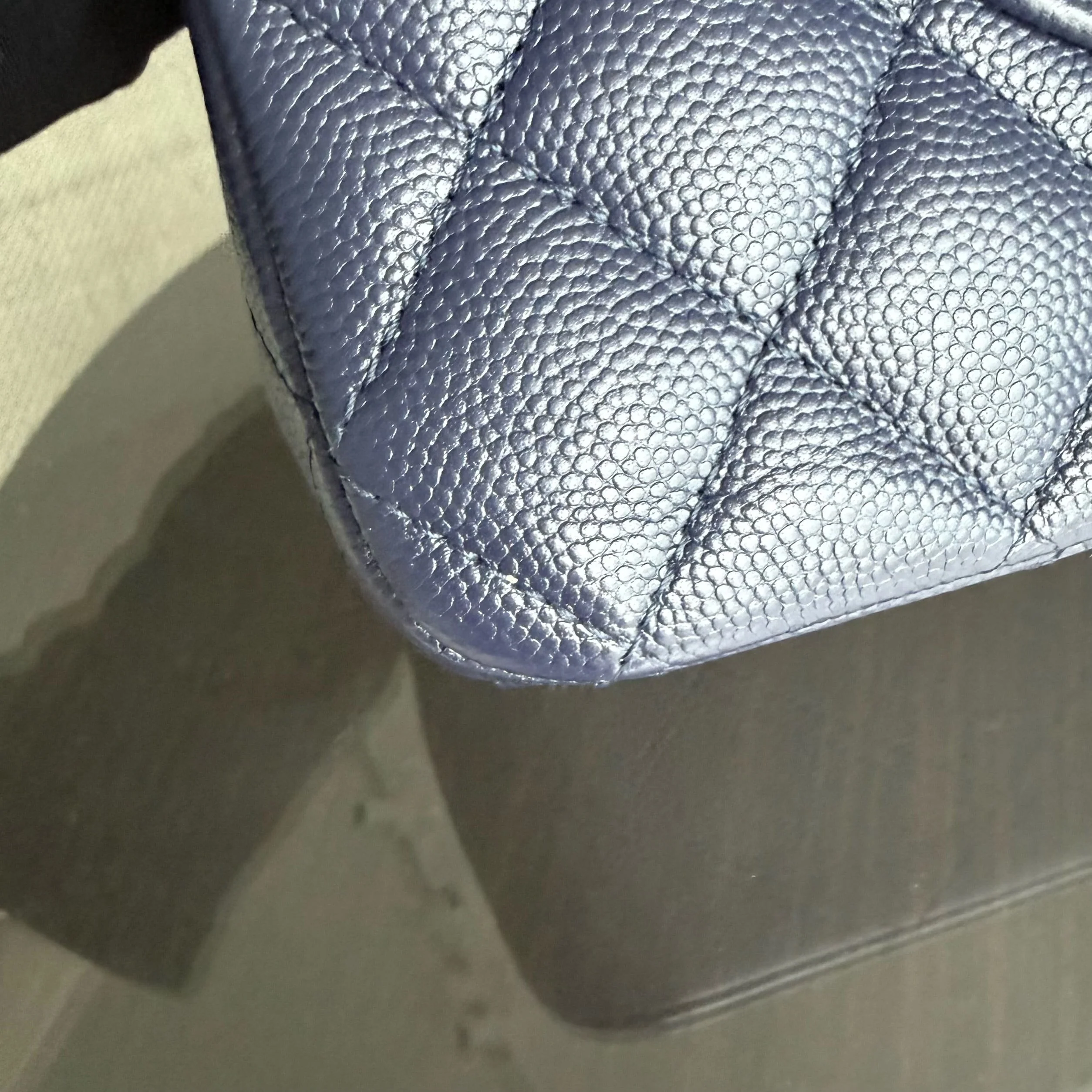 Chanel Classic Flap Medium - Caviar 25CM Quilted Dark Midnight Blue Gold Hardware Series 31