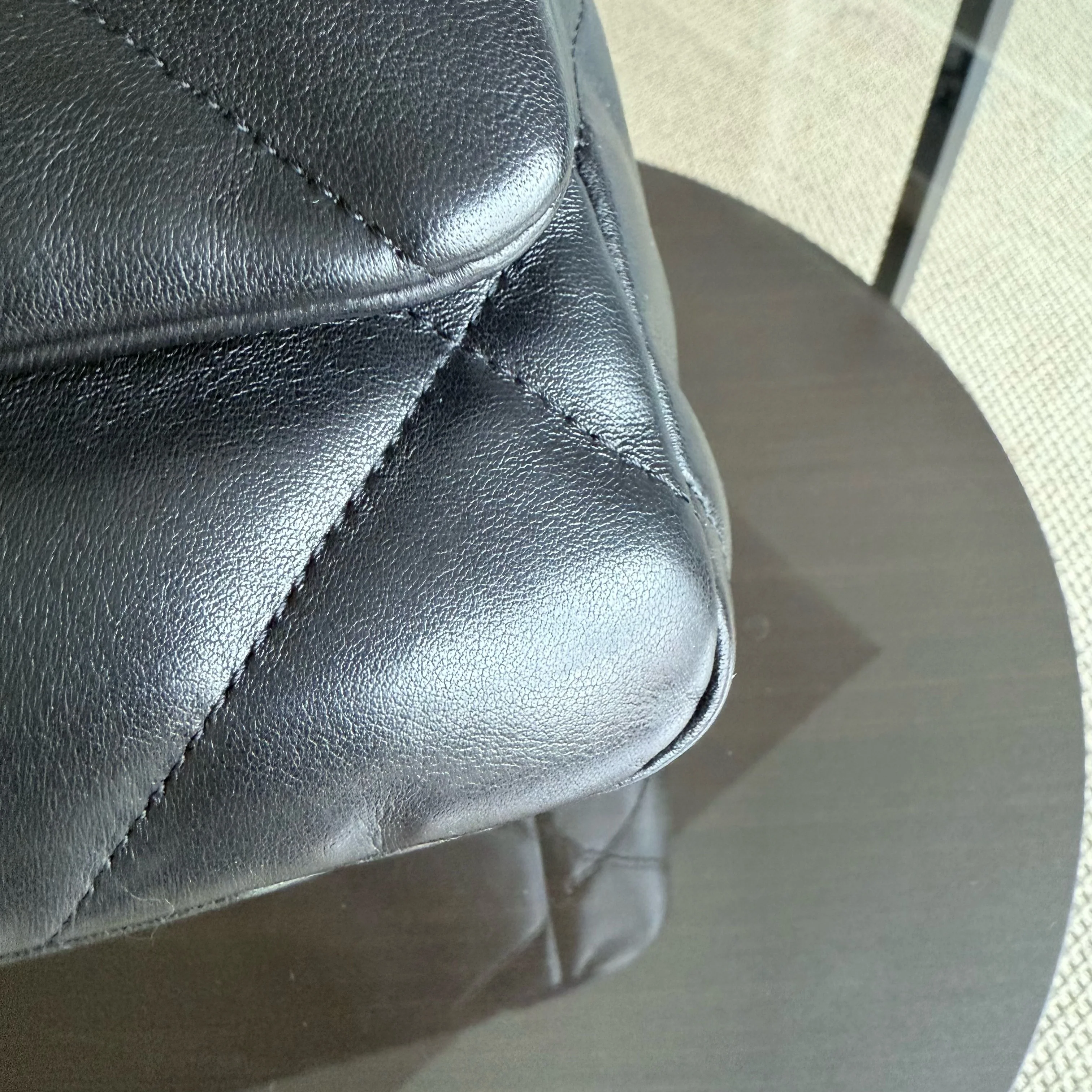 Chanel 19 Bag C19 Small - Quilted Shiny Goatskin Black Two-tone Gold Silver Hardware